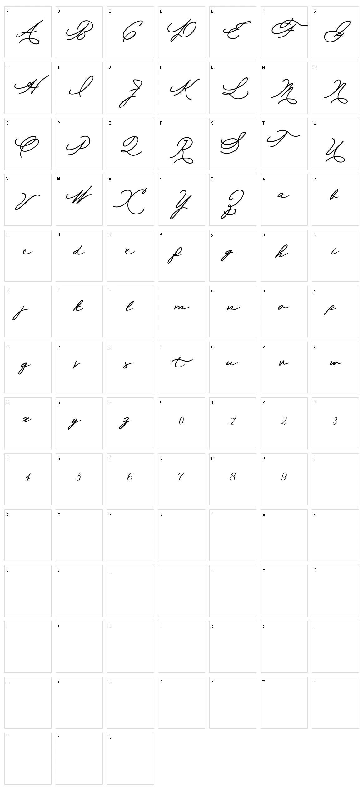 Allexandia Character Set