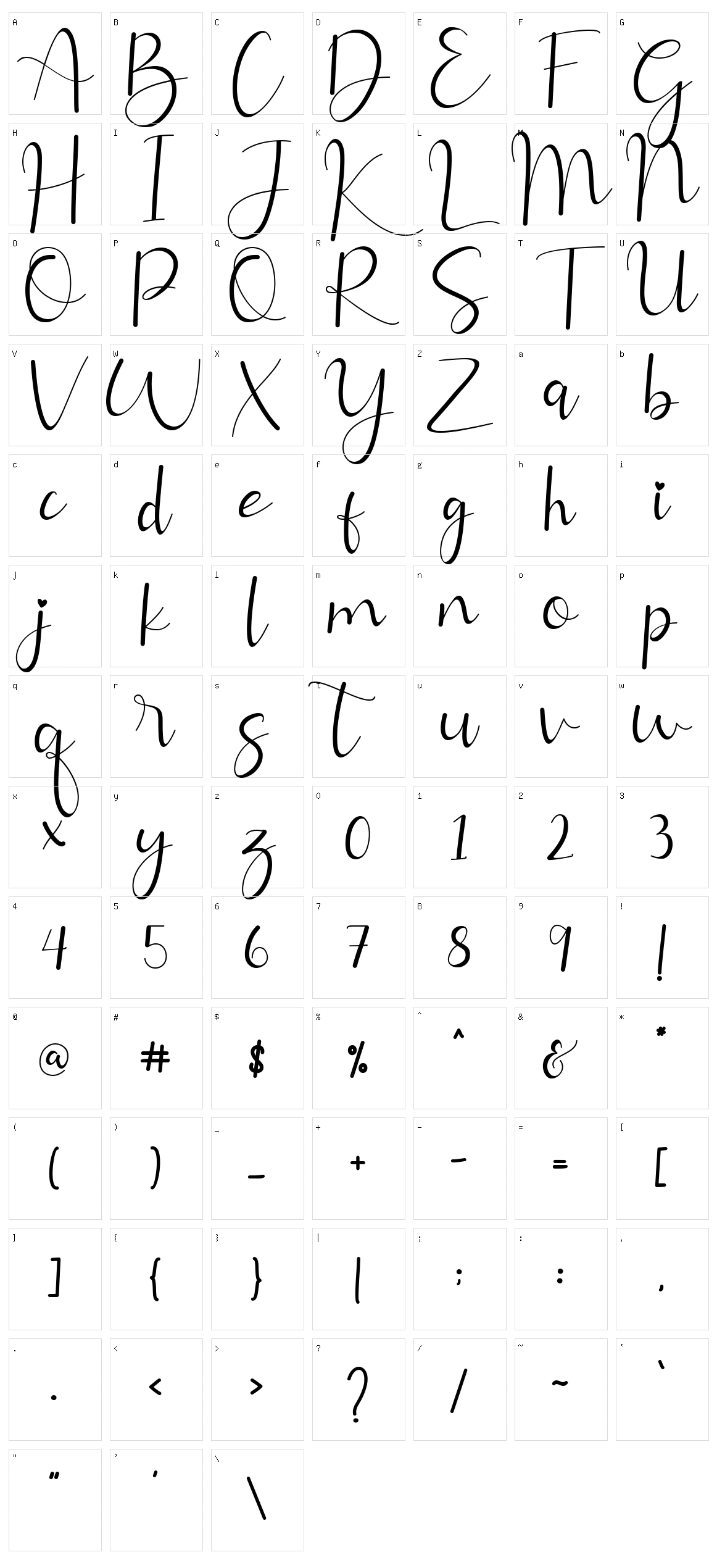 Allitta Calligraphy Character Set