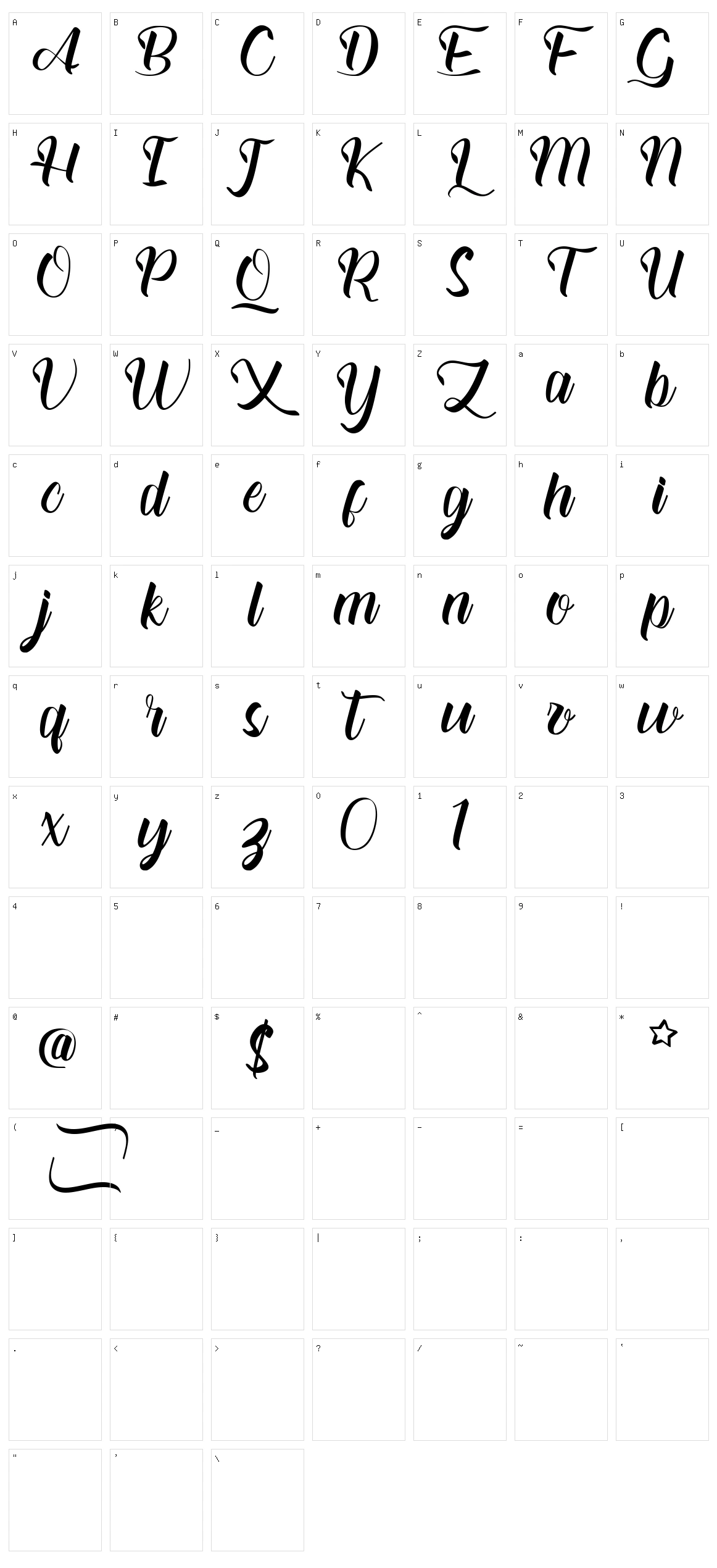 Alloefira Character Set