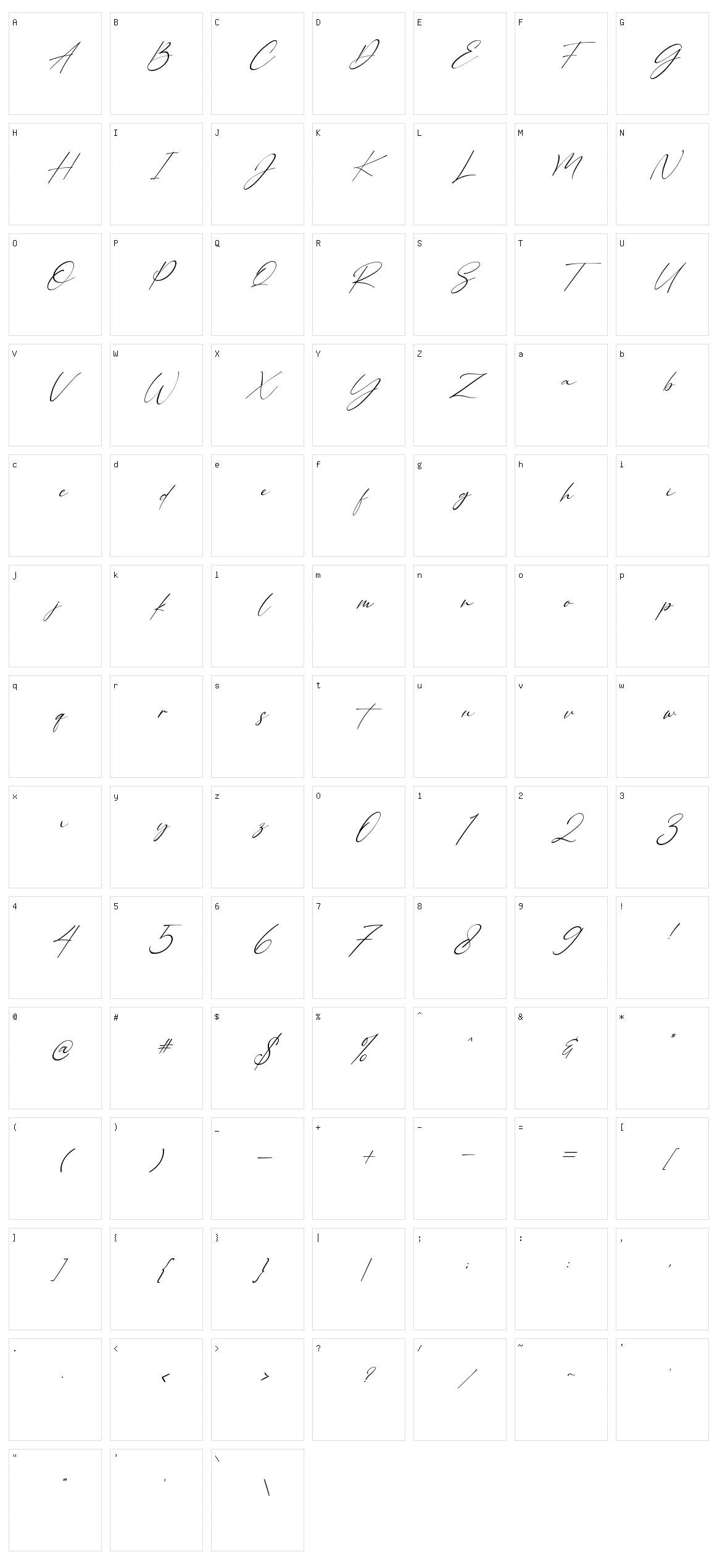 Alloystan Character Set