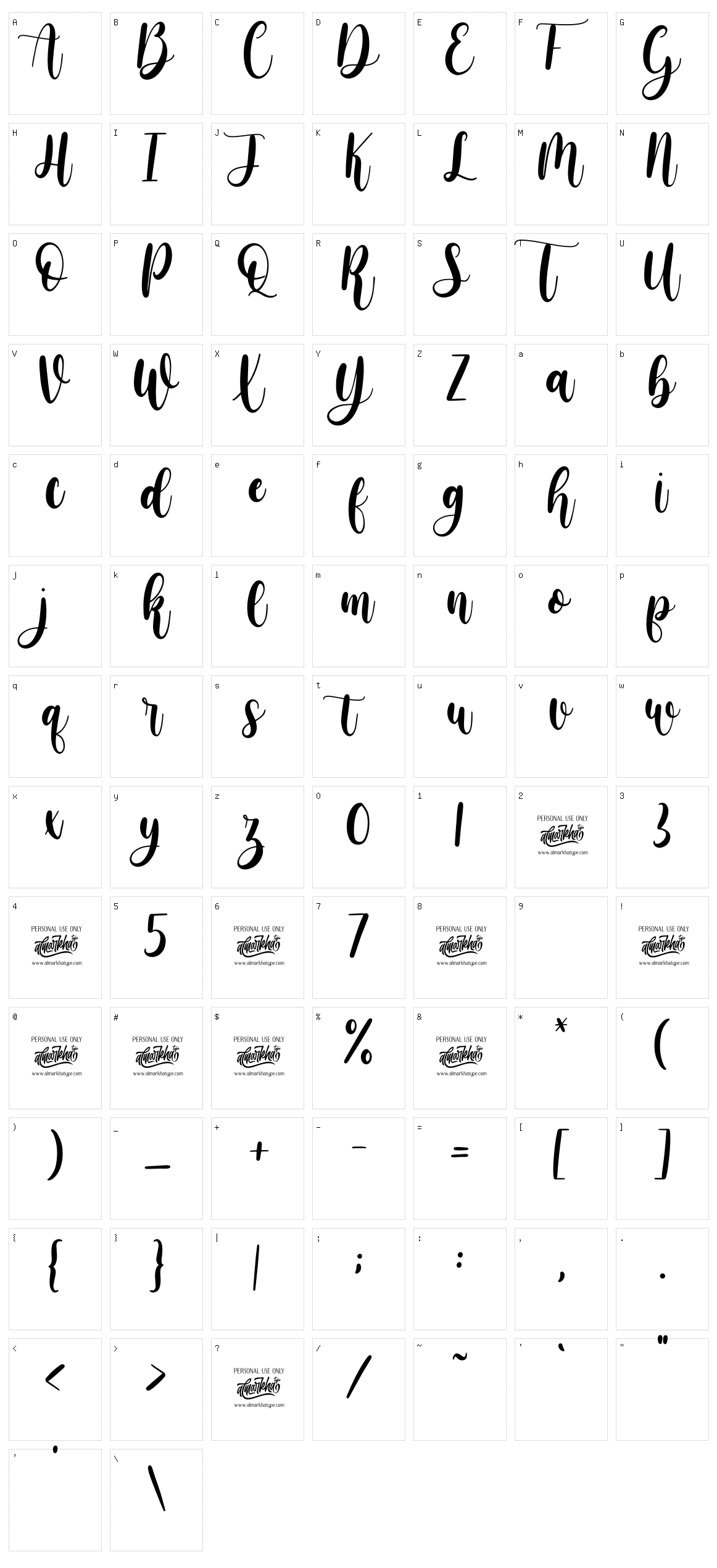 Almeira Character Set