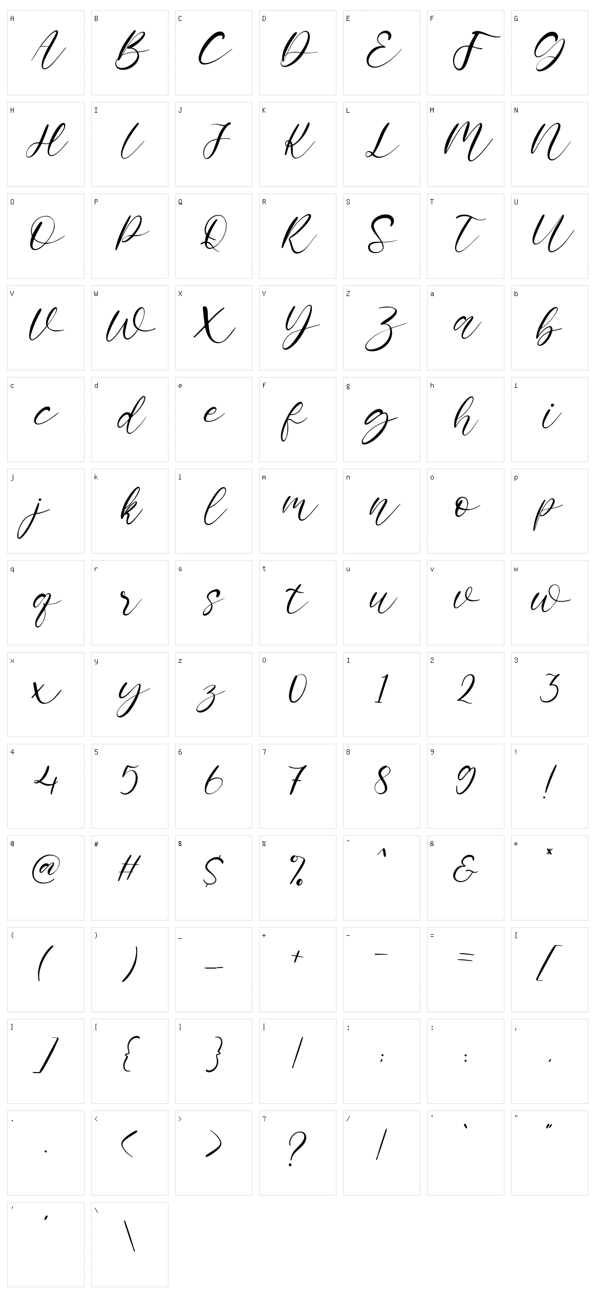 Almondwild Character Set