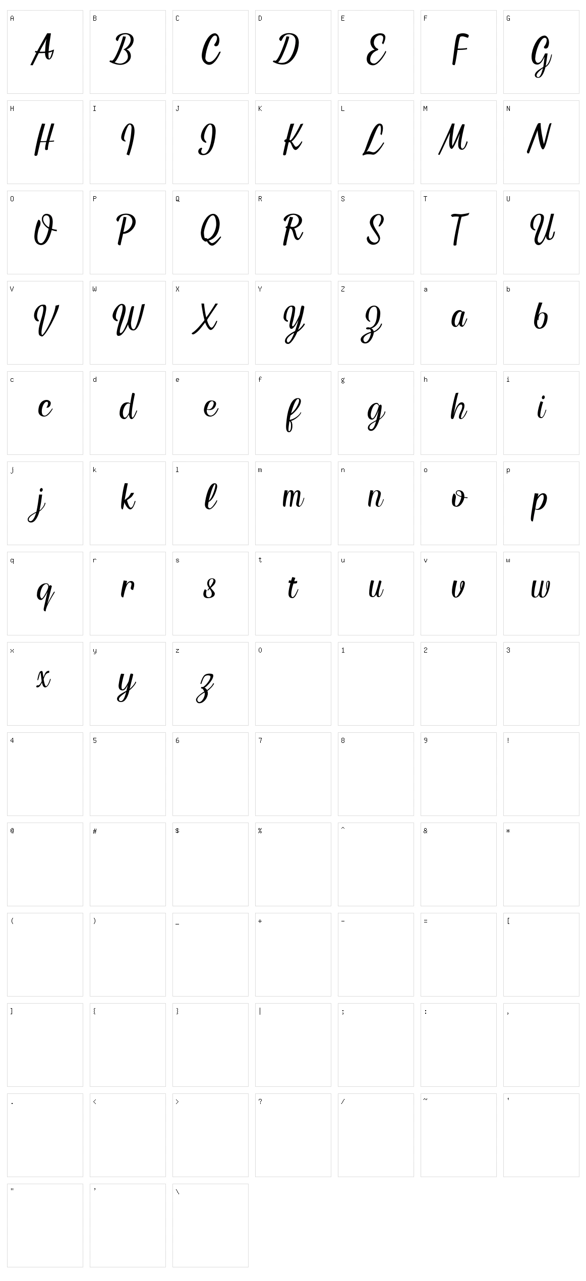 Alpenable Character Set