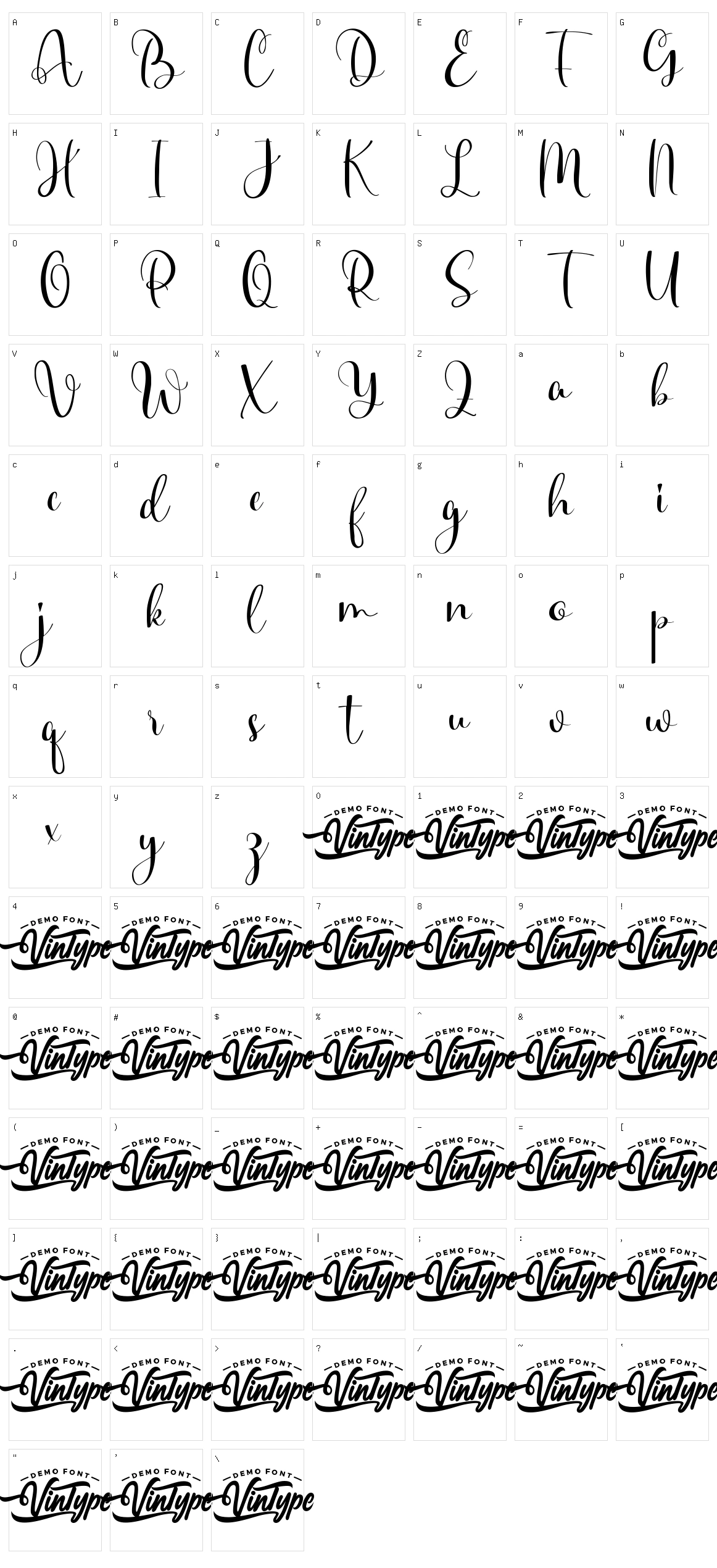 Always Funny Script Character Set