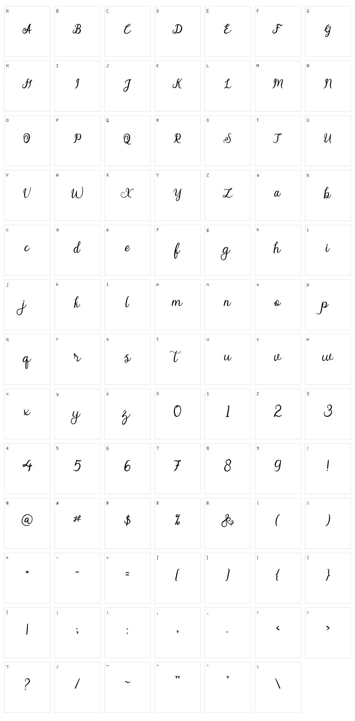 Alymhela Character Set