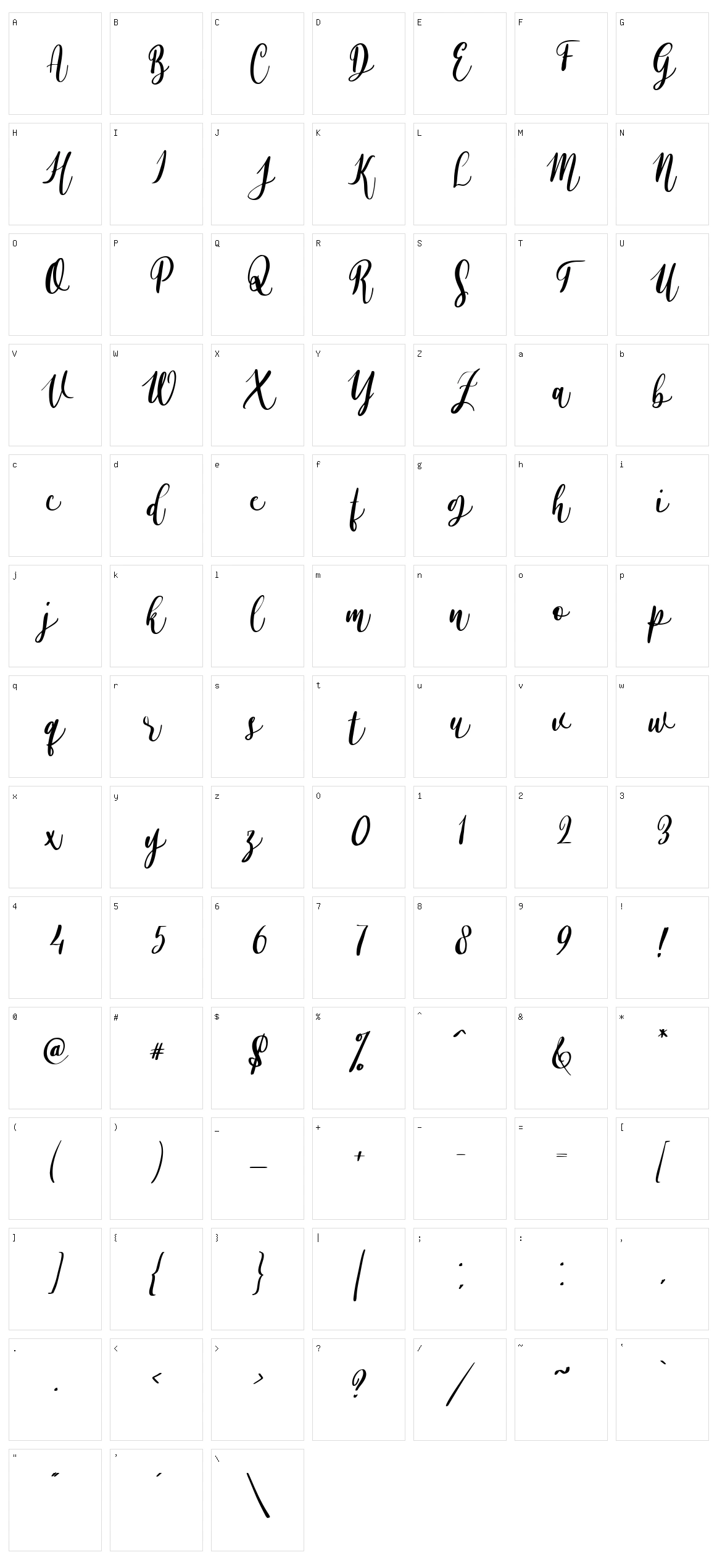Alyssa Calligraphy Character Set