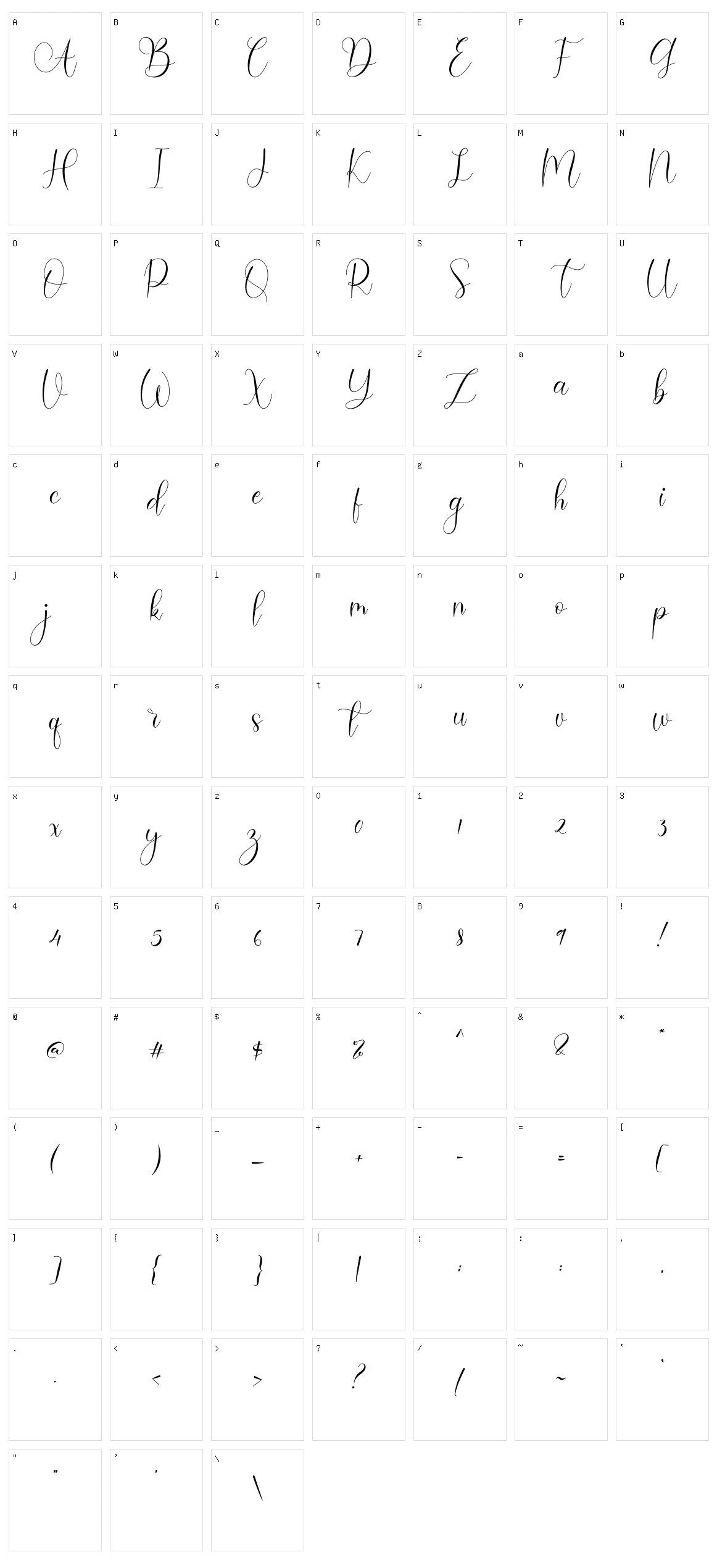Amadea Character Set