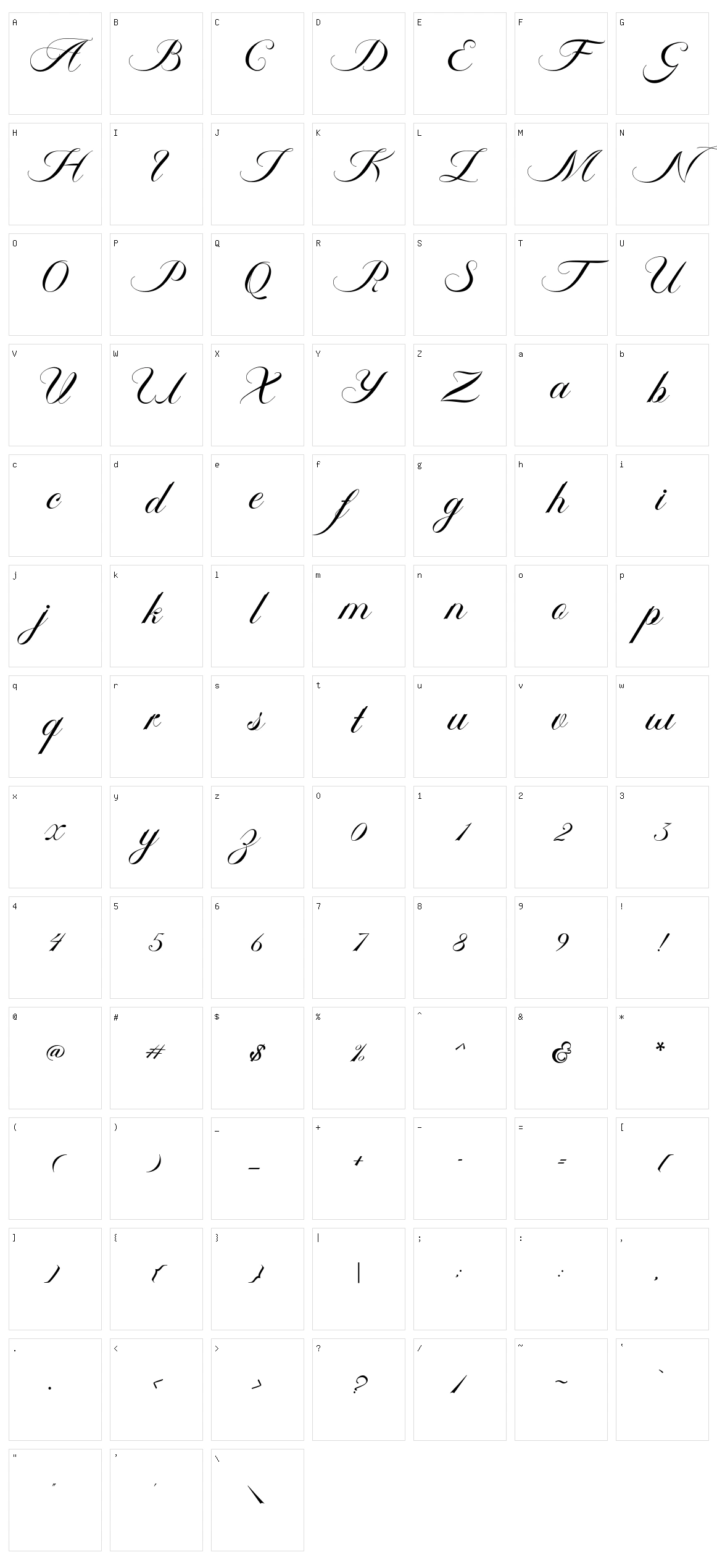 Ambergris Script Character Set