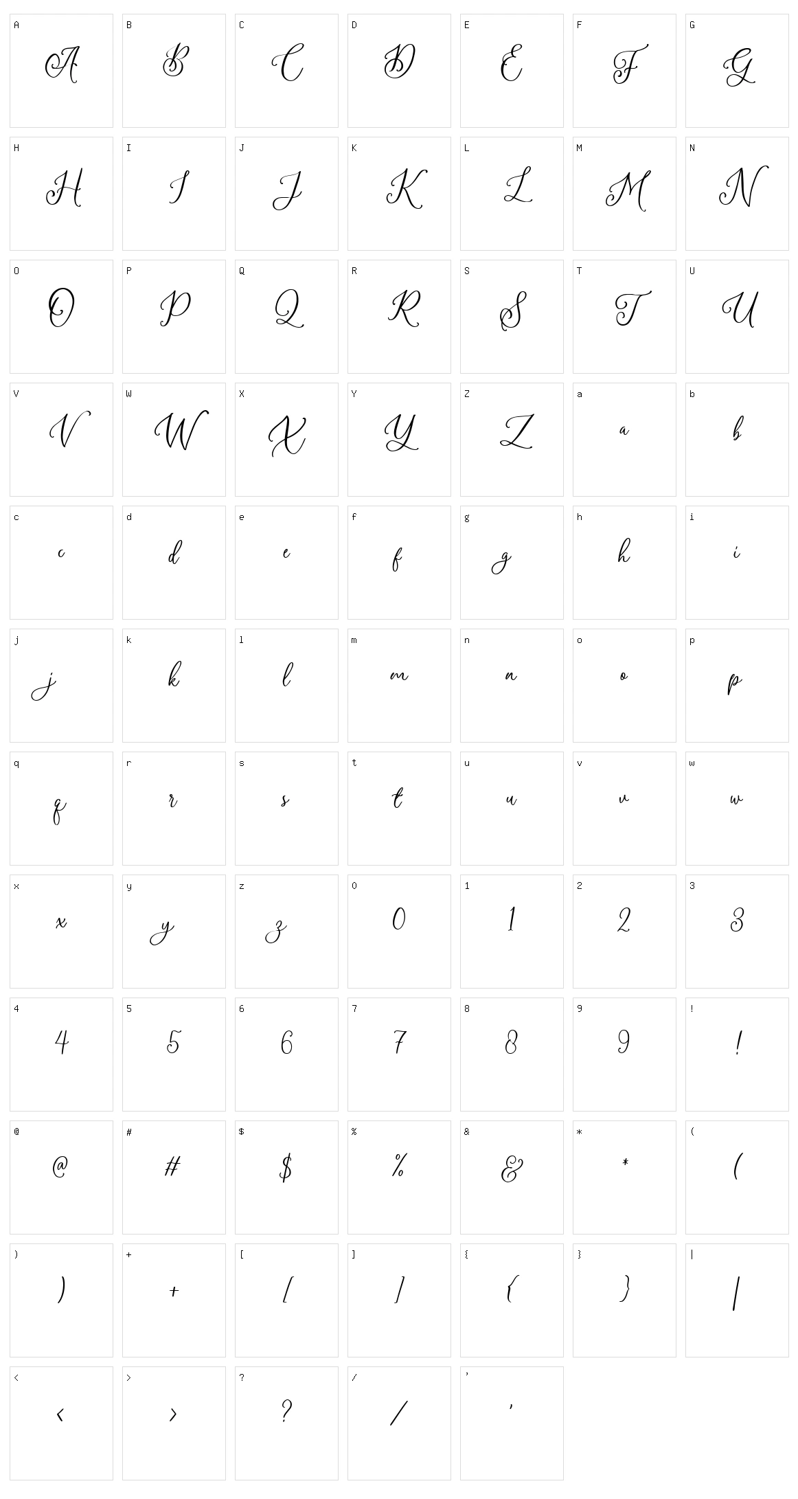 Amerta Misty Character Set