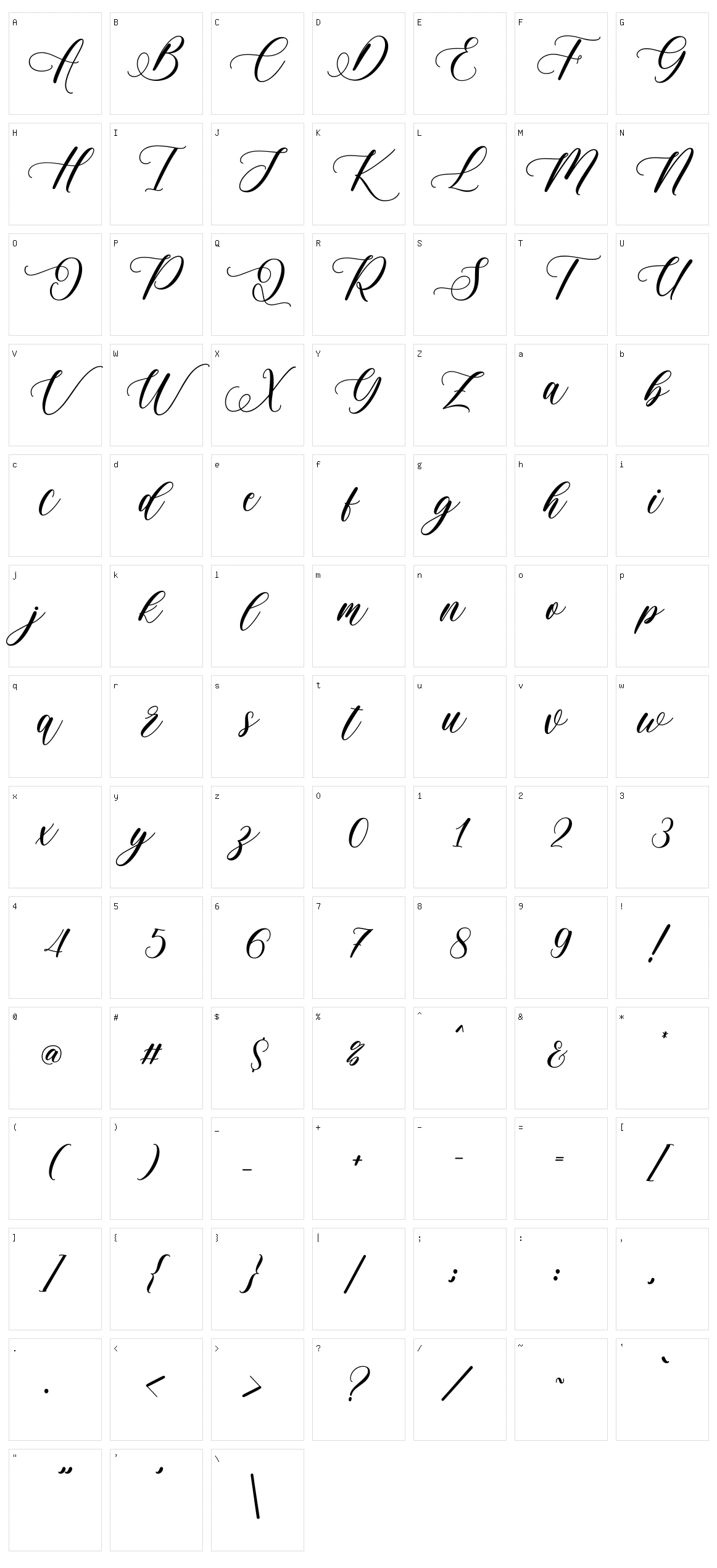 Anabeilla Character Set