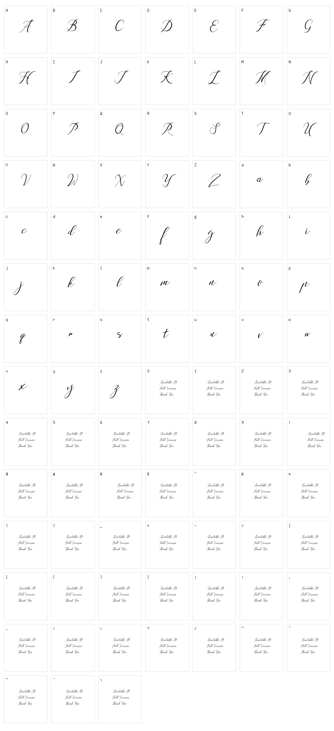 Anchou Character Set