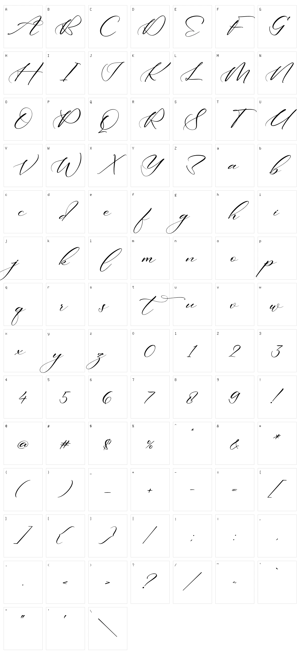 Andaeni Character Set