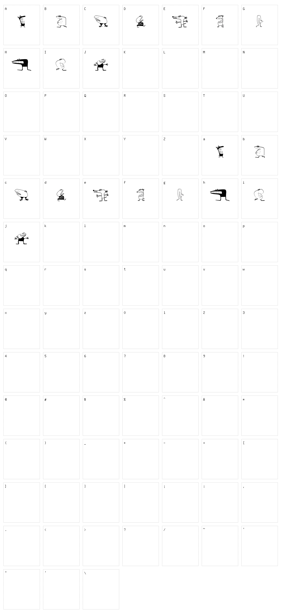 Canavarlar Character Set