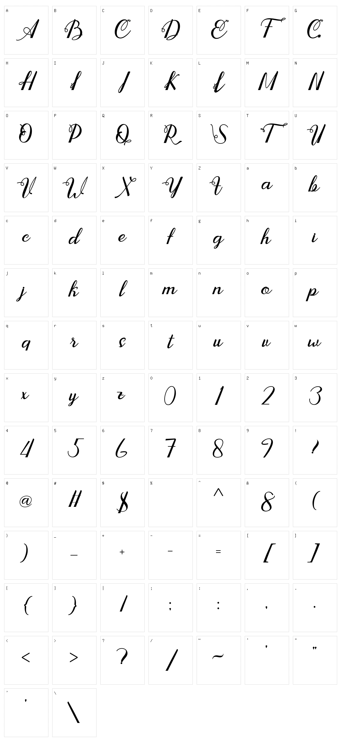 Andara Character Set