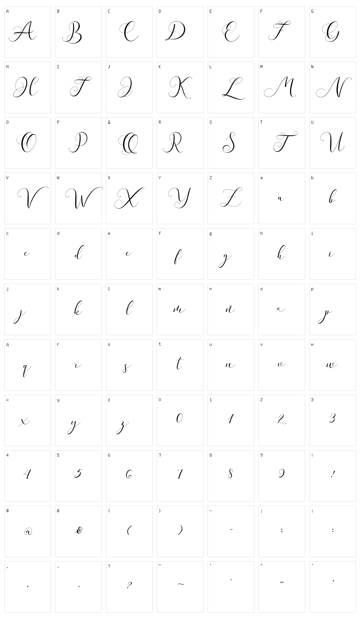 Andieny Character Set