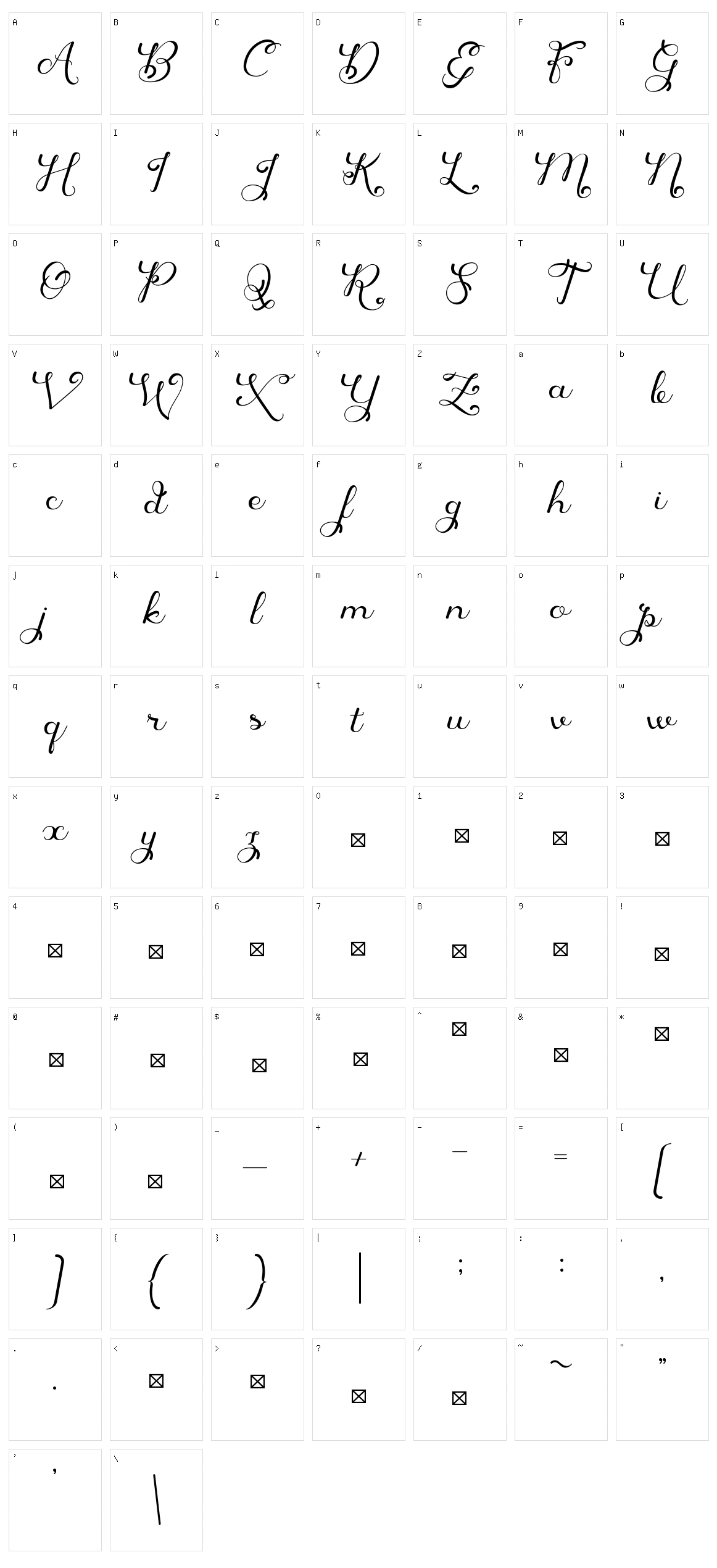 Andini Character Set