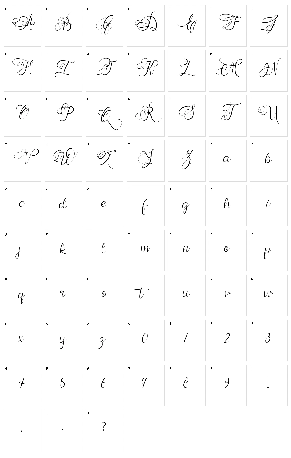 Andora Character Set