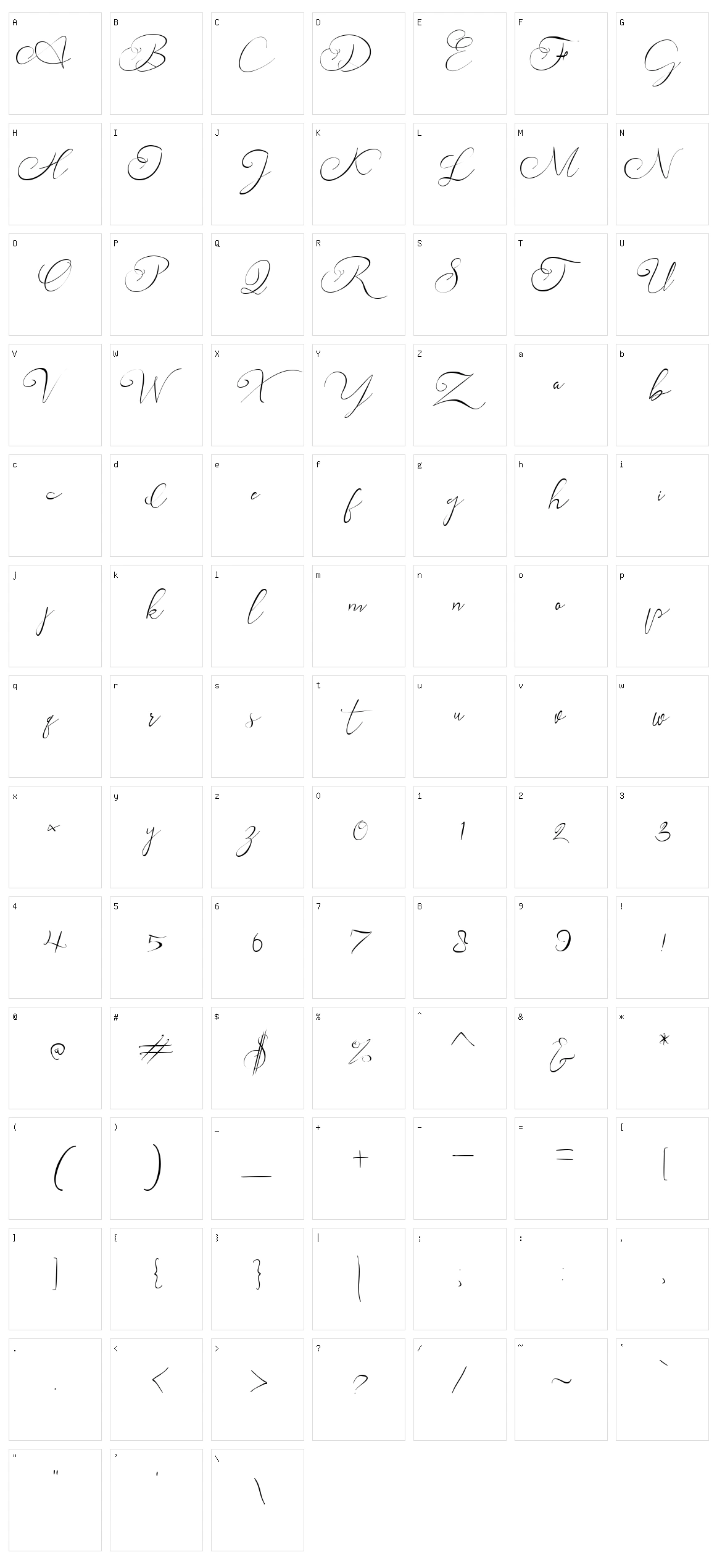 Andora Ardelion Character Set