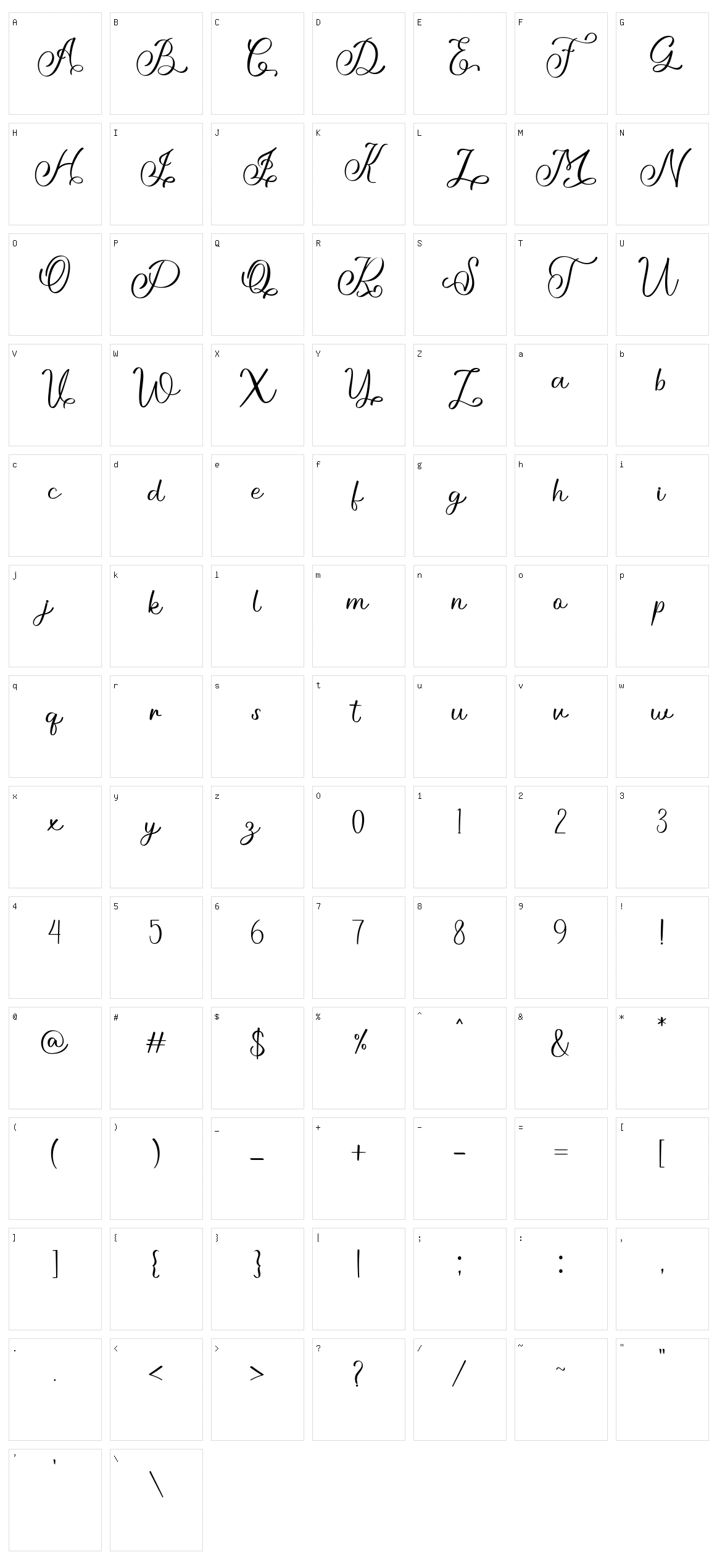 Aneliya Character Set