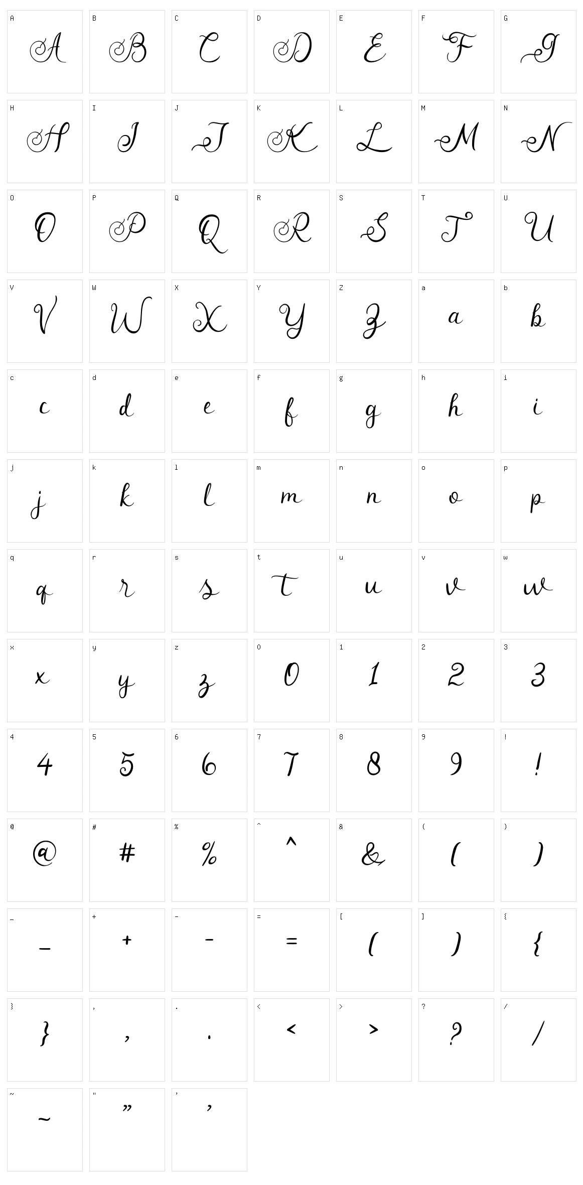 Angeline Character Set