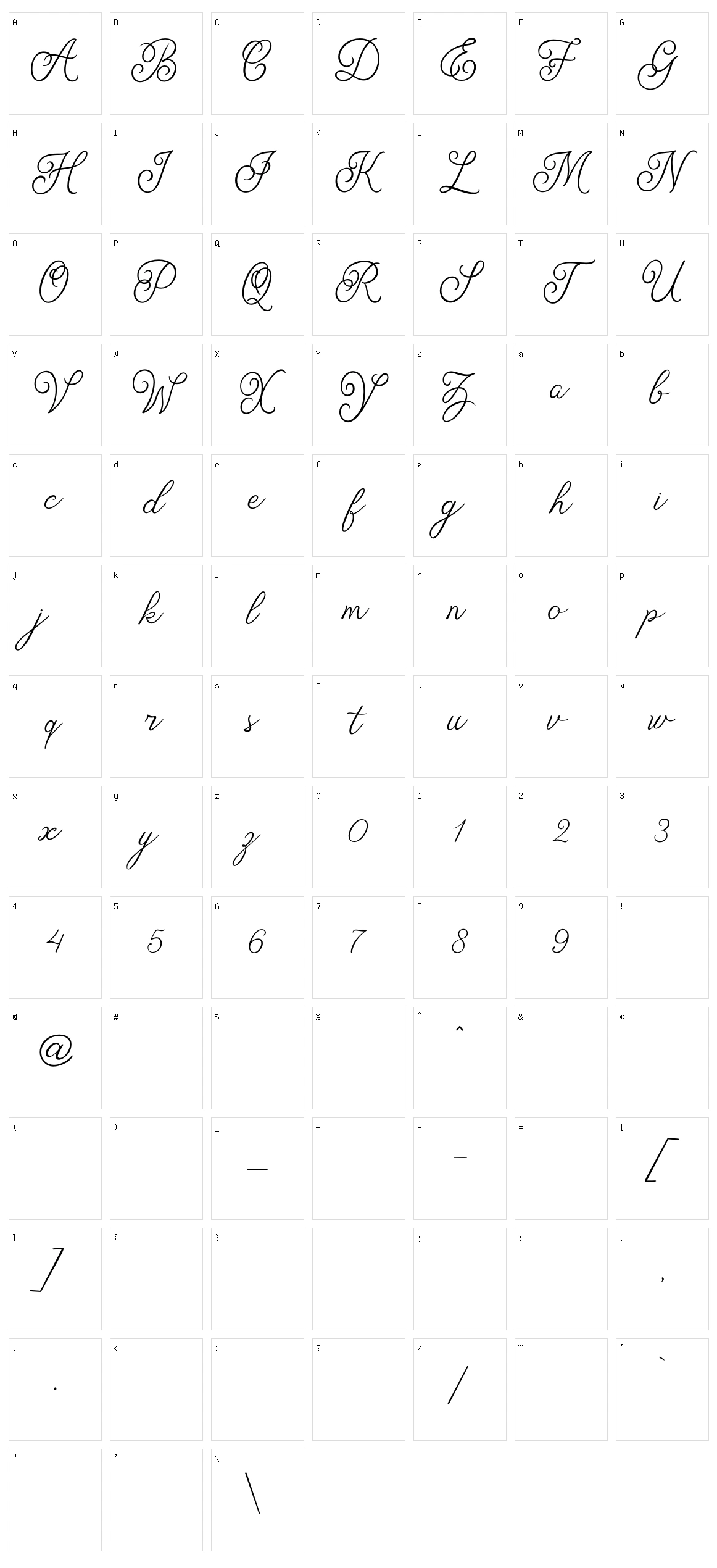Angelitta Character Set