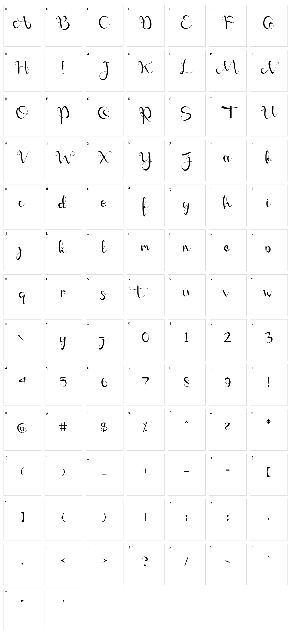 Angellica Character Set