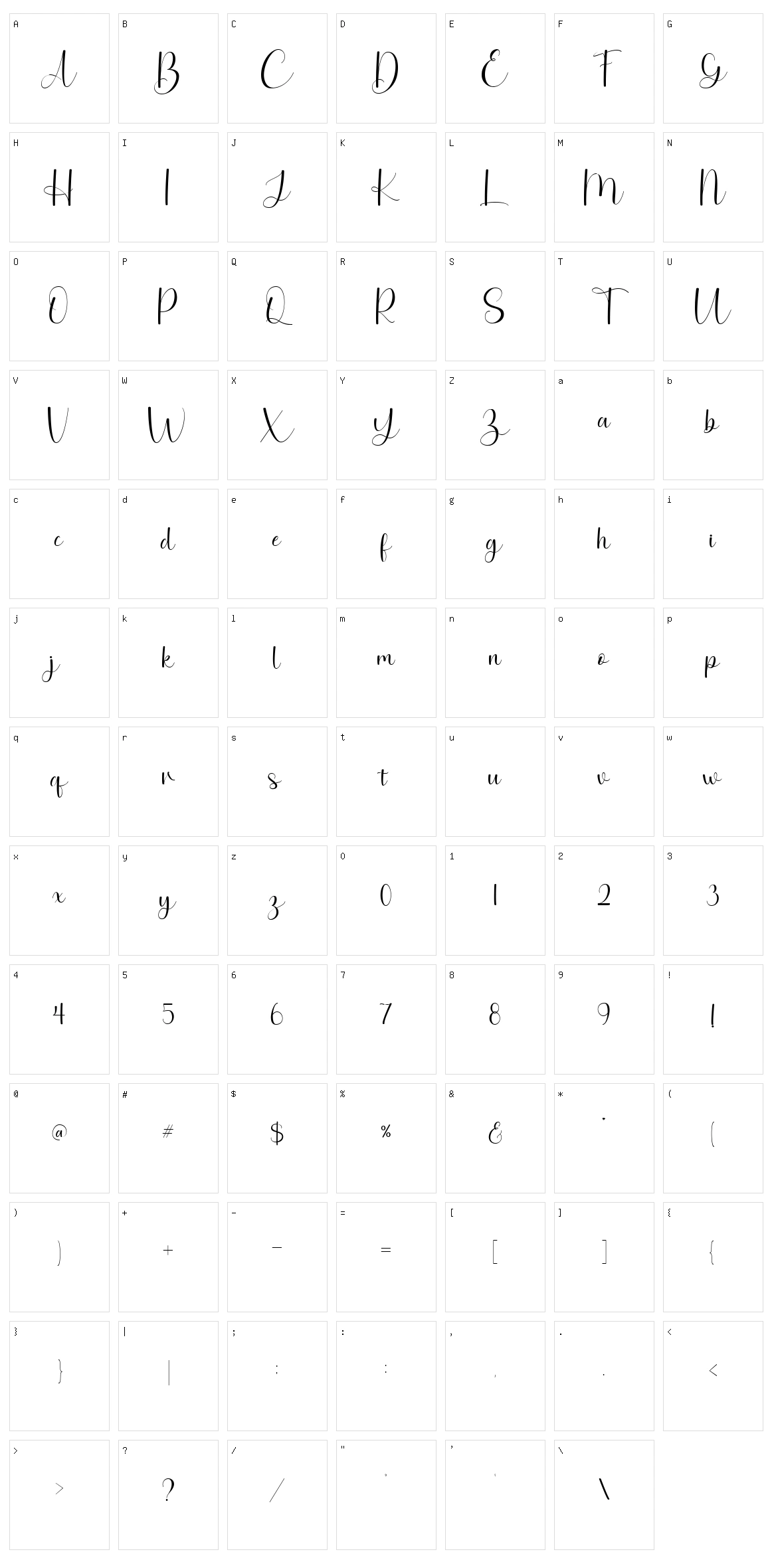 Angellica Character Set