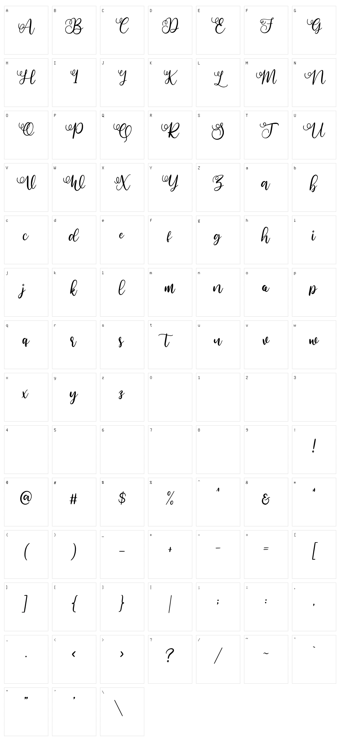 Angellina Character Set