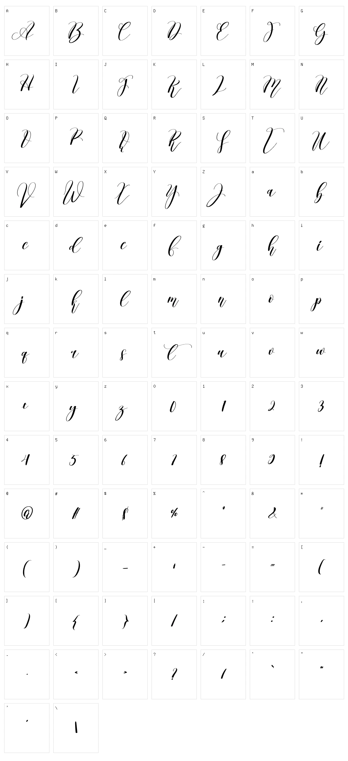 Angellina Character Set