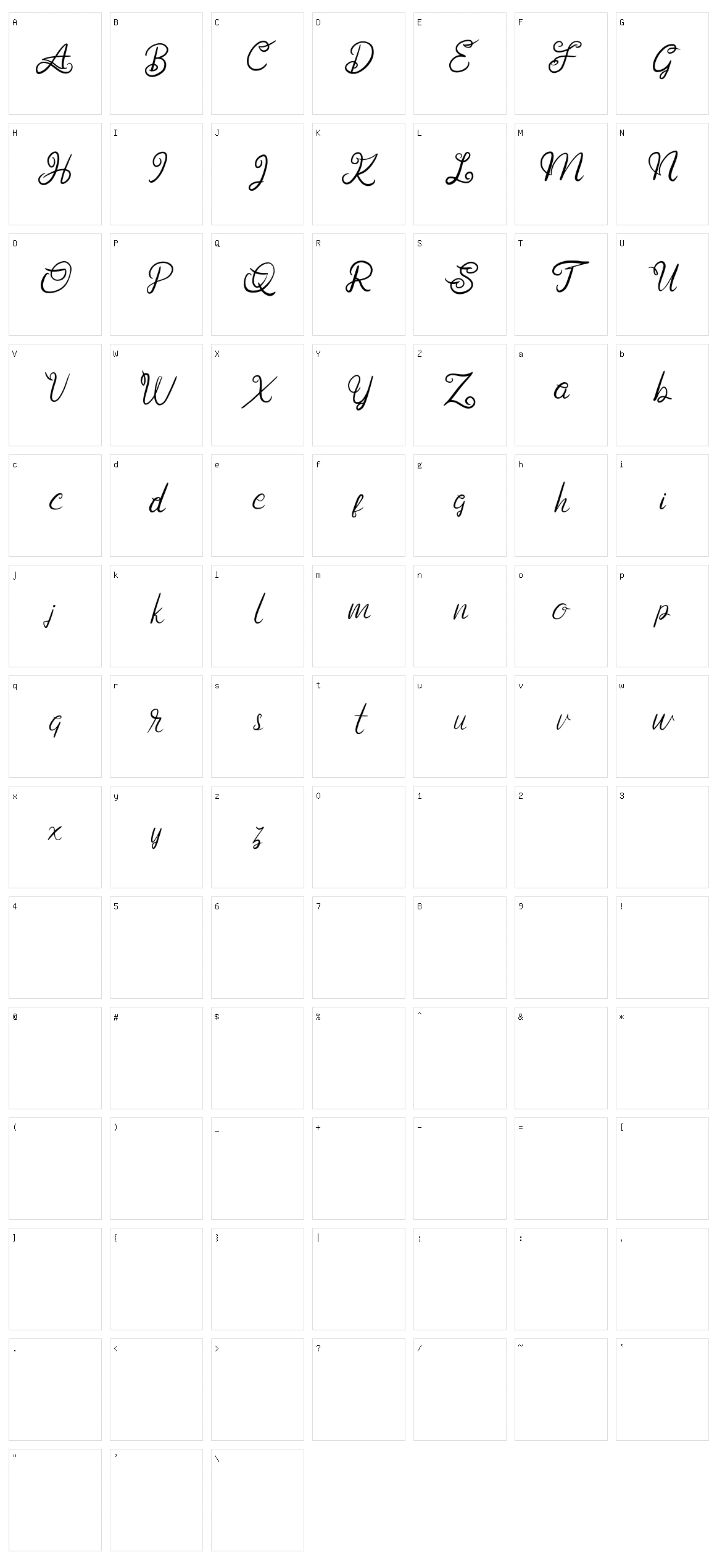 Anggita Character Set