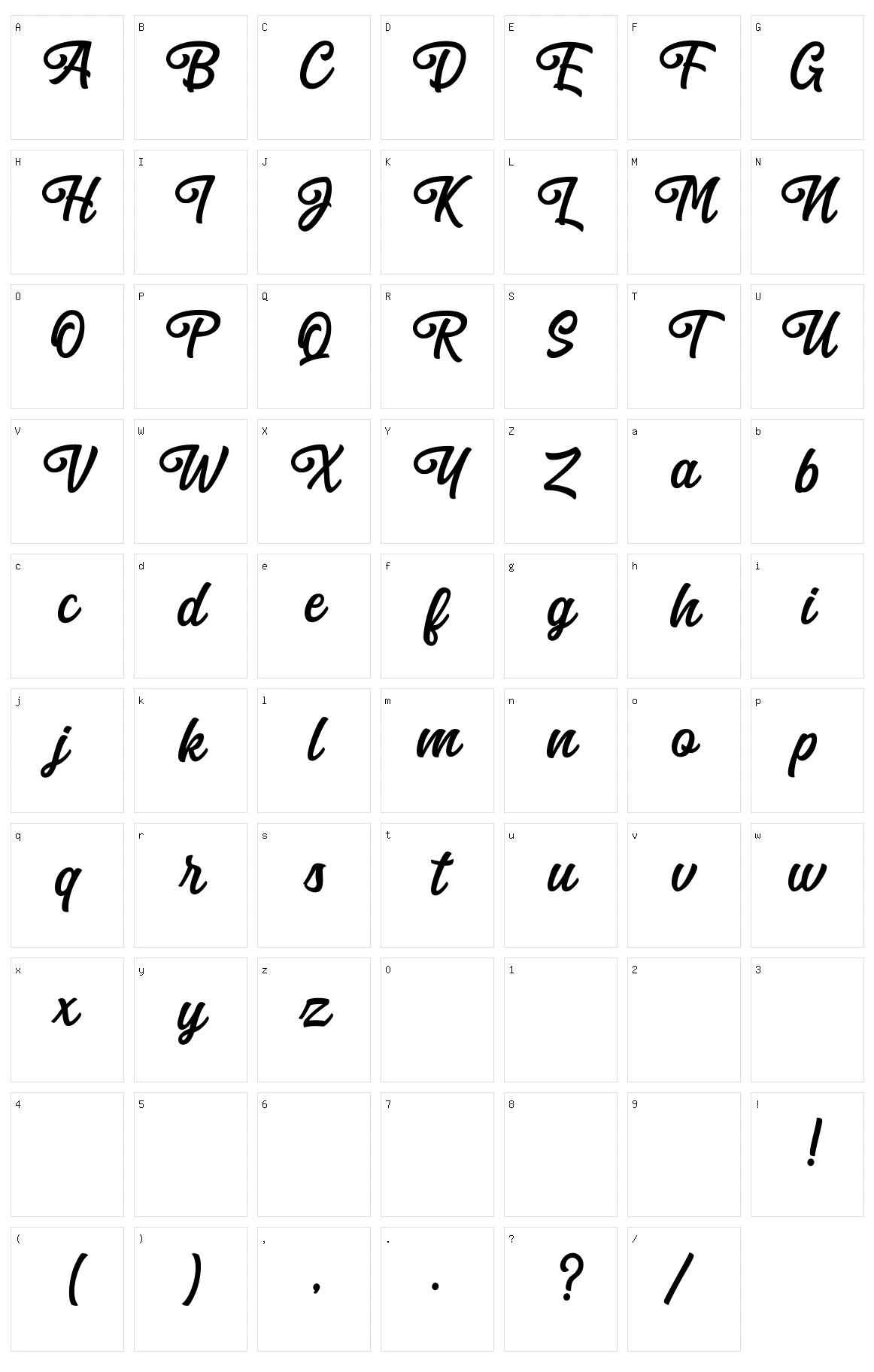 Anghones Character Set