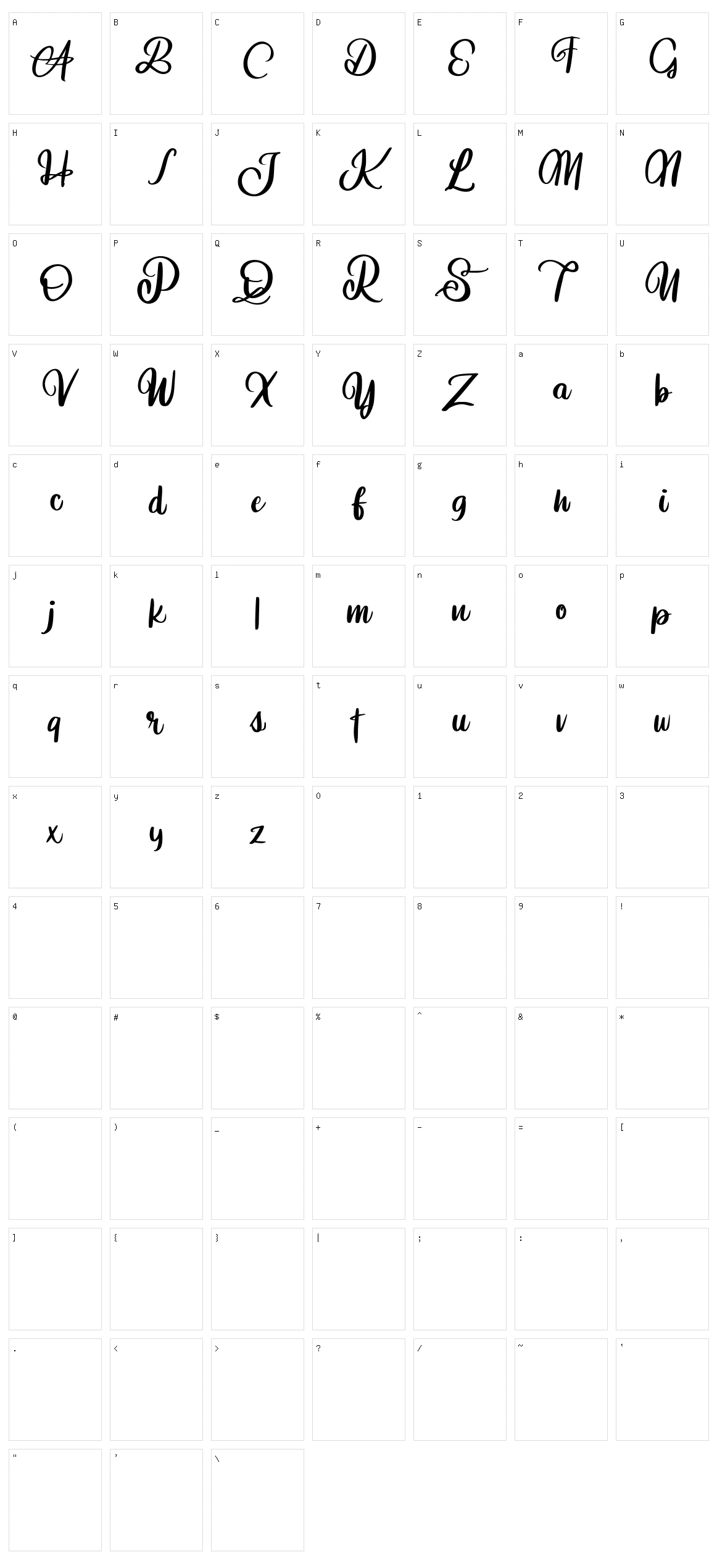 Aniabellia Character Set