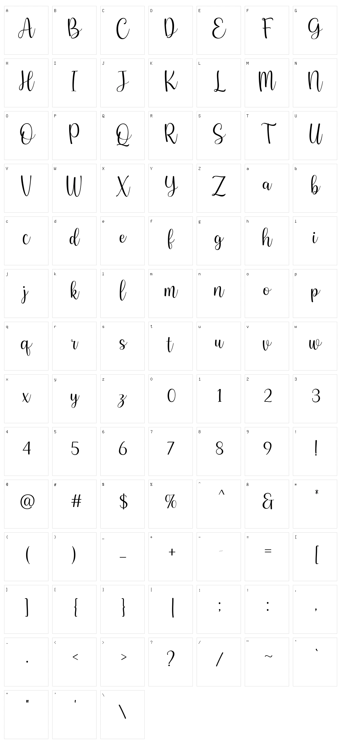 Anissa Character Set