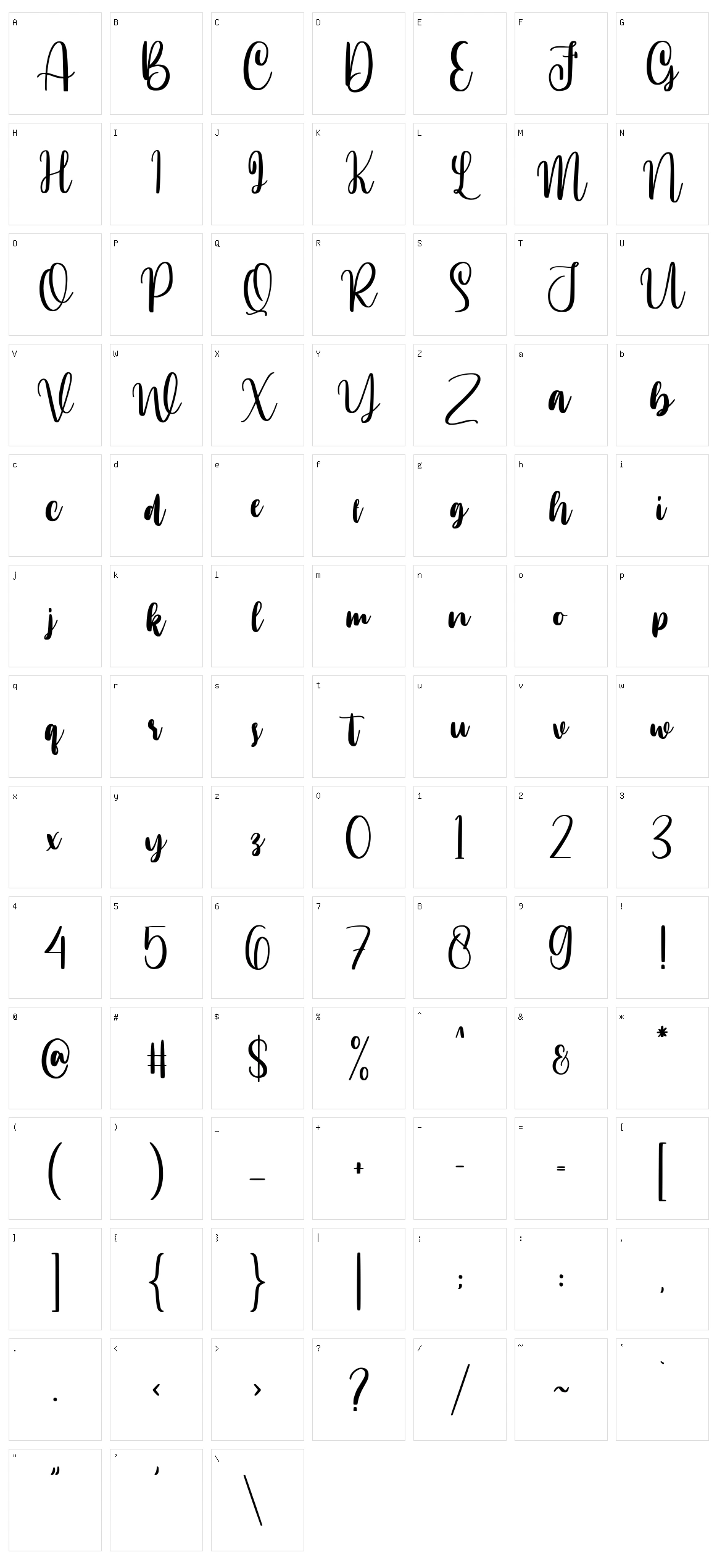 Annamellia Character Set