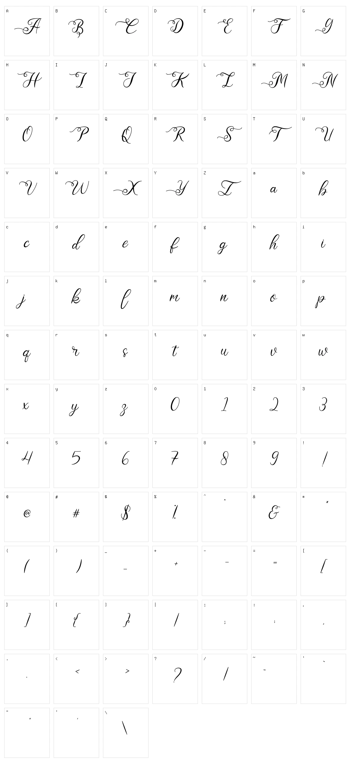 Antasia Character Set