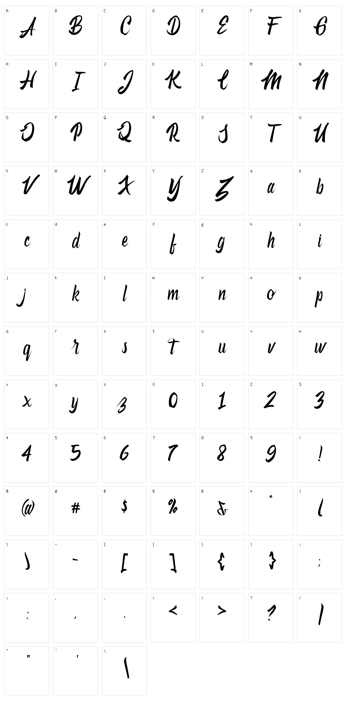 Antheme Character Set