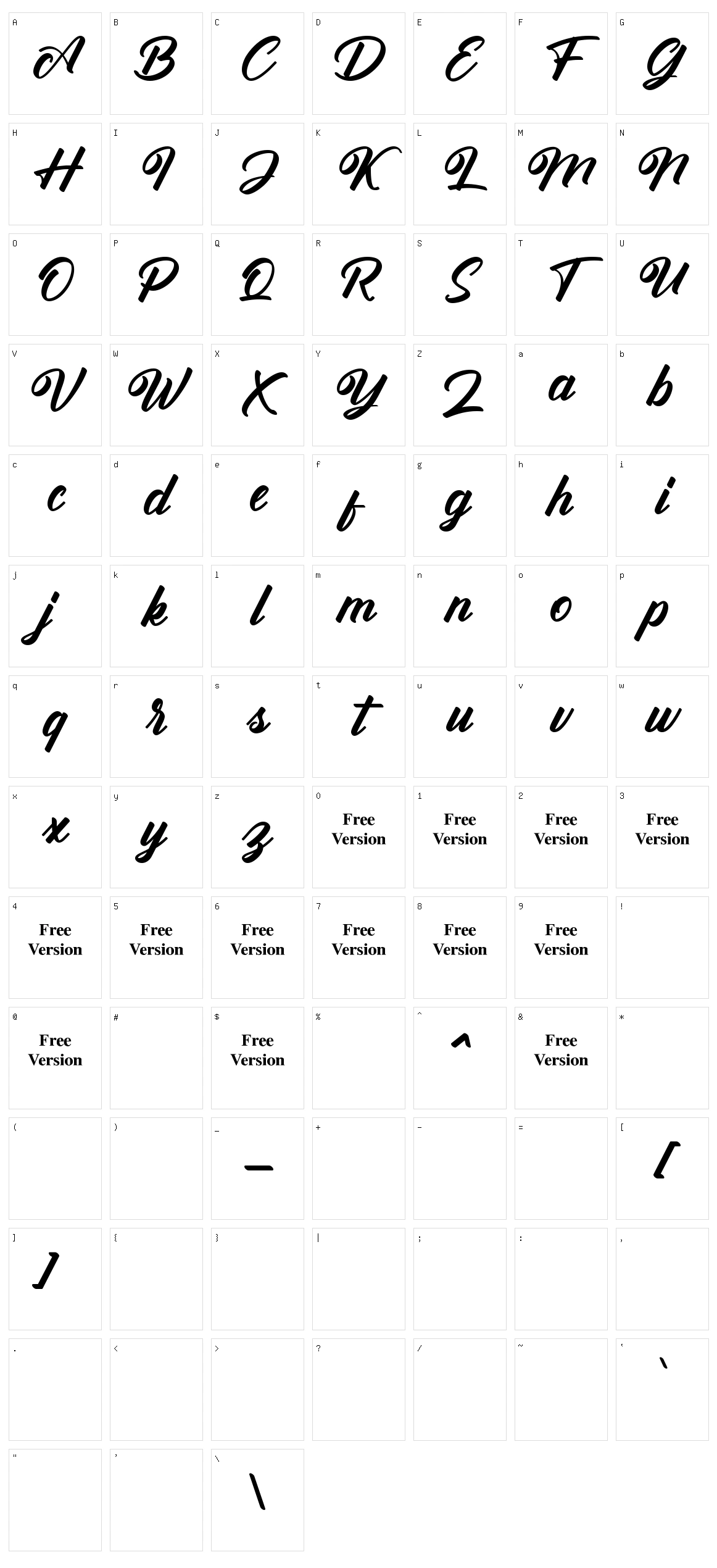 Antonellie Calligraphy Character Set