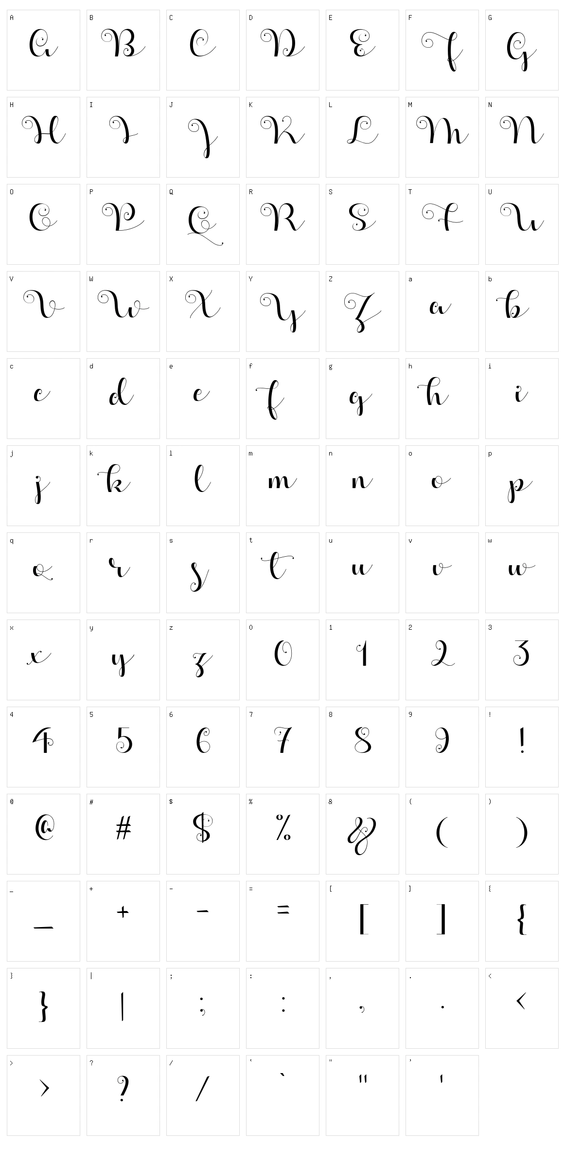 Apples Script Character Set