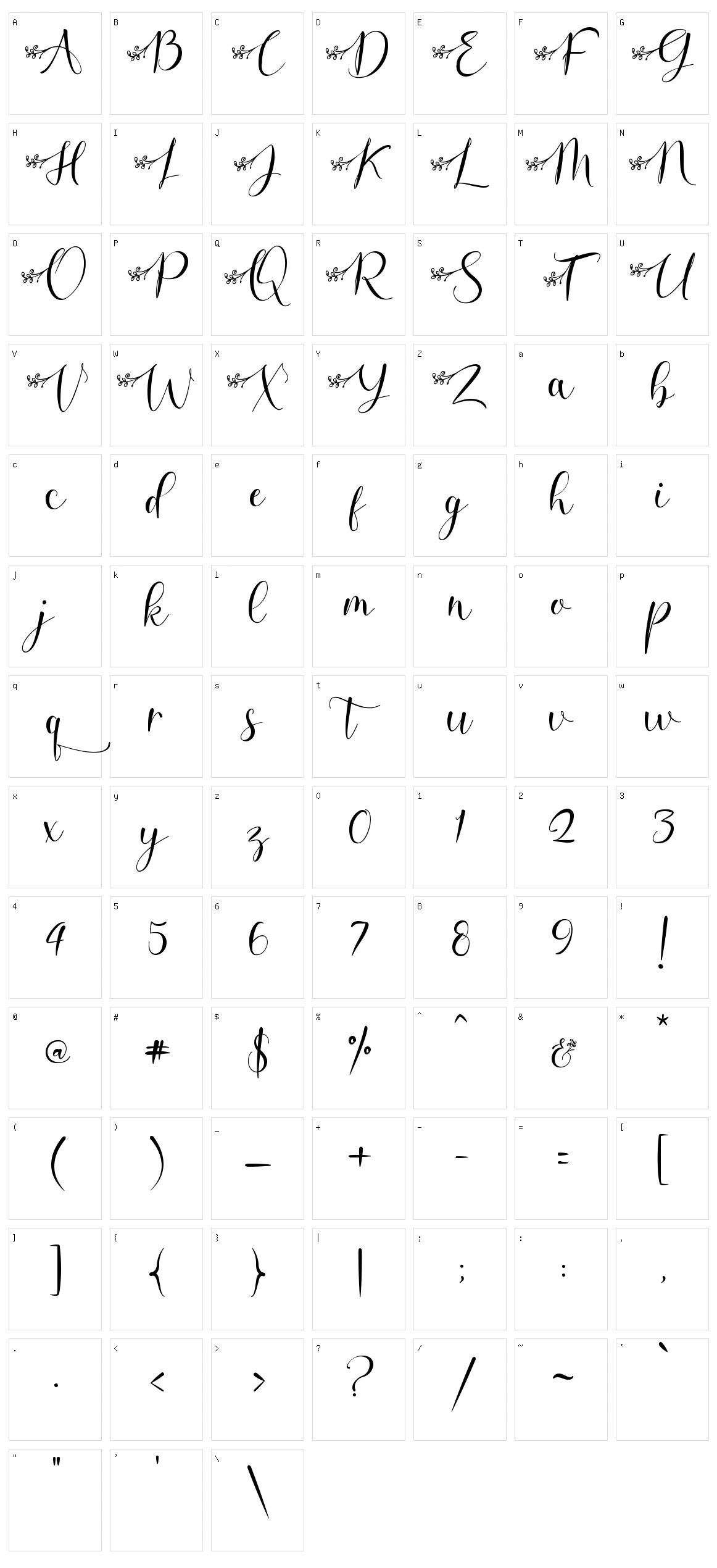 Aqille Character Set