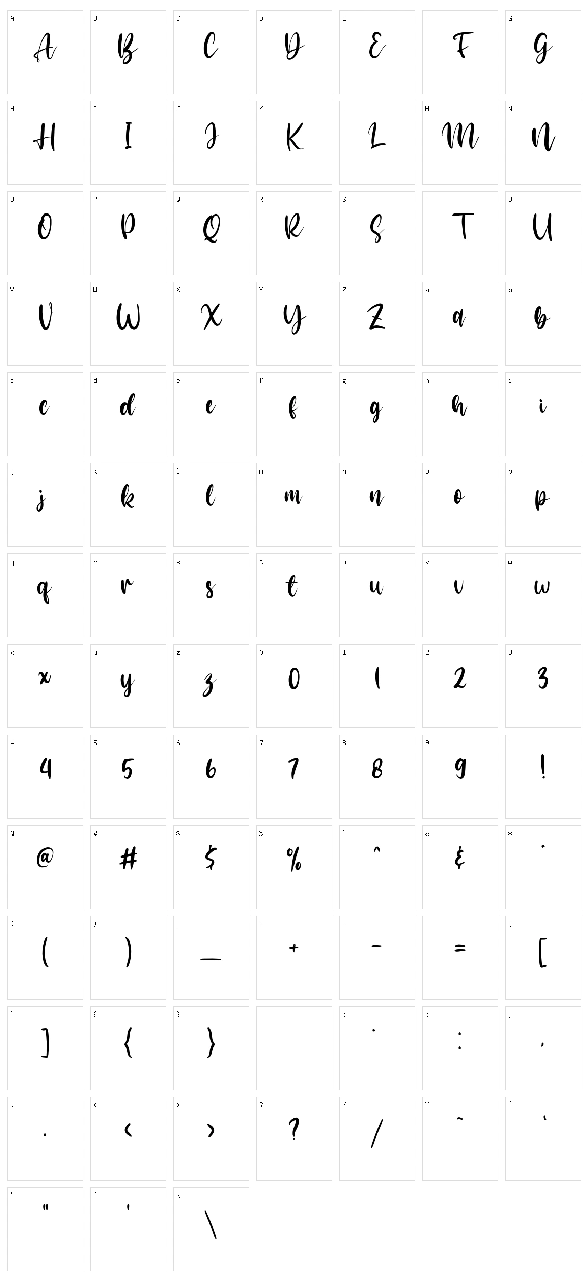 Arastela Character Set