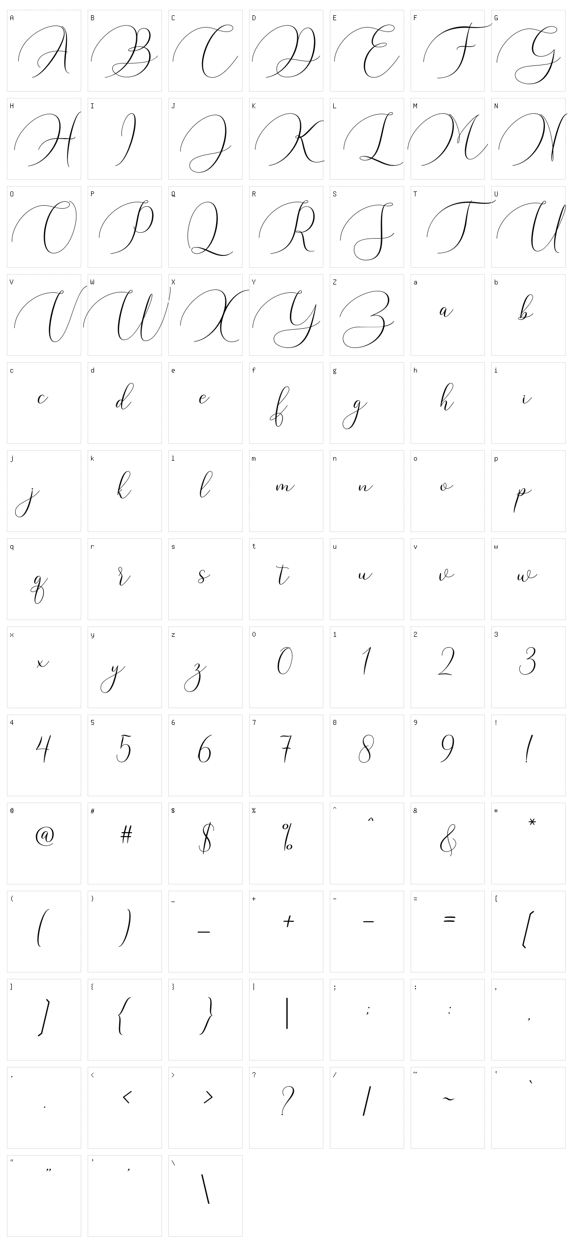 Argentina Script Character Set