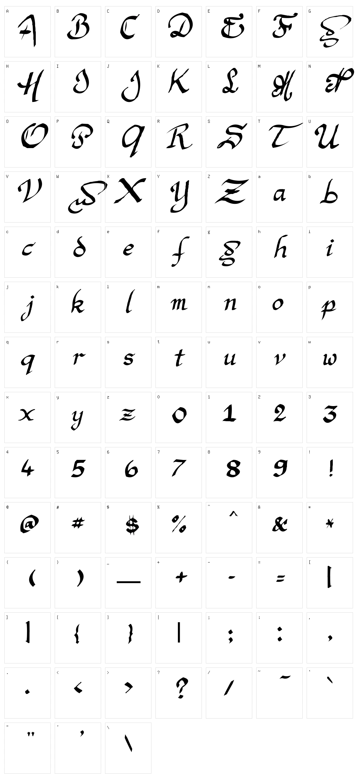 Argor Man Scaqh Character Set