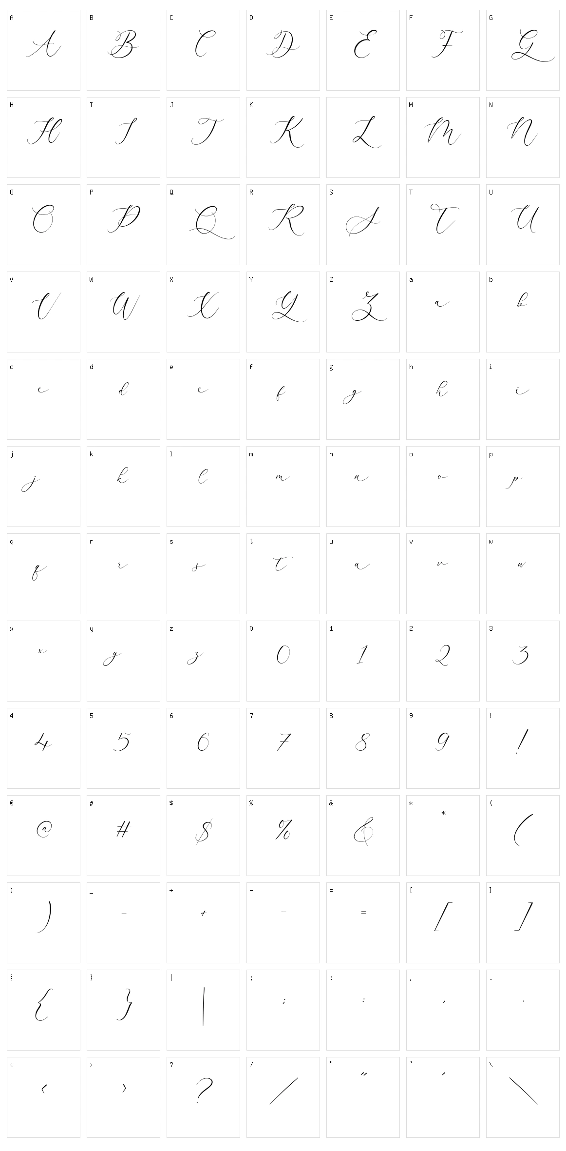Arletta Character Set