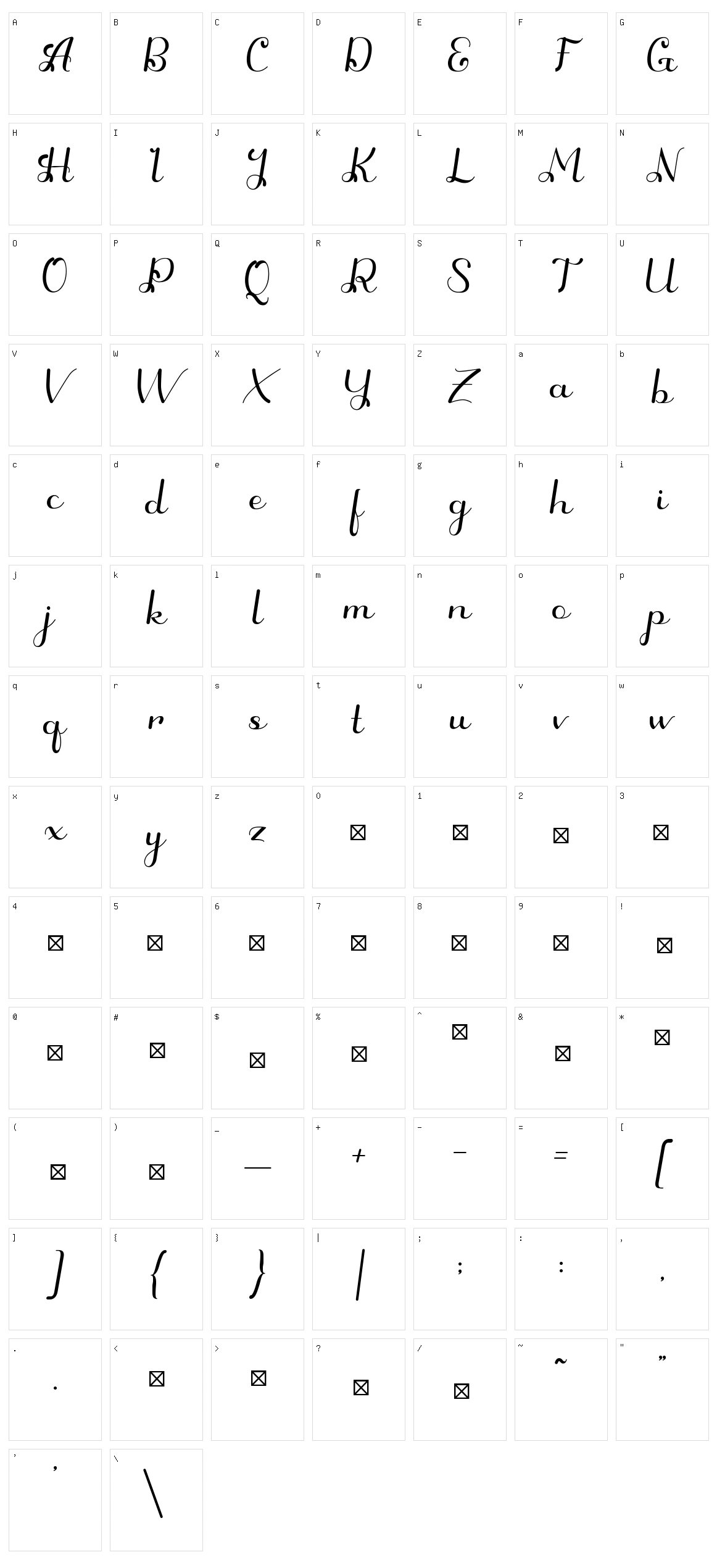 Armyta Character Set