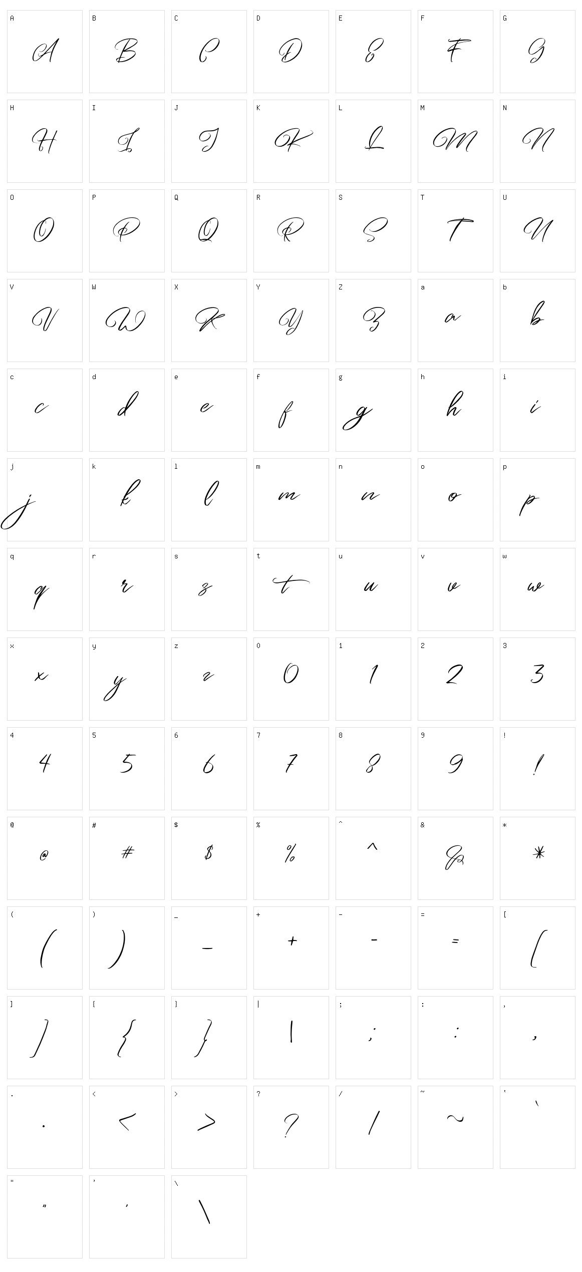 Artefellia Character Set
