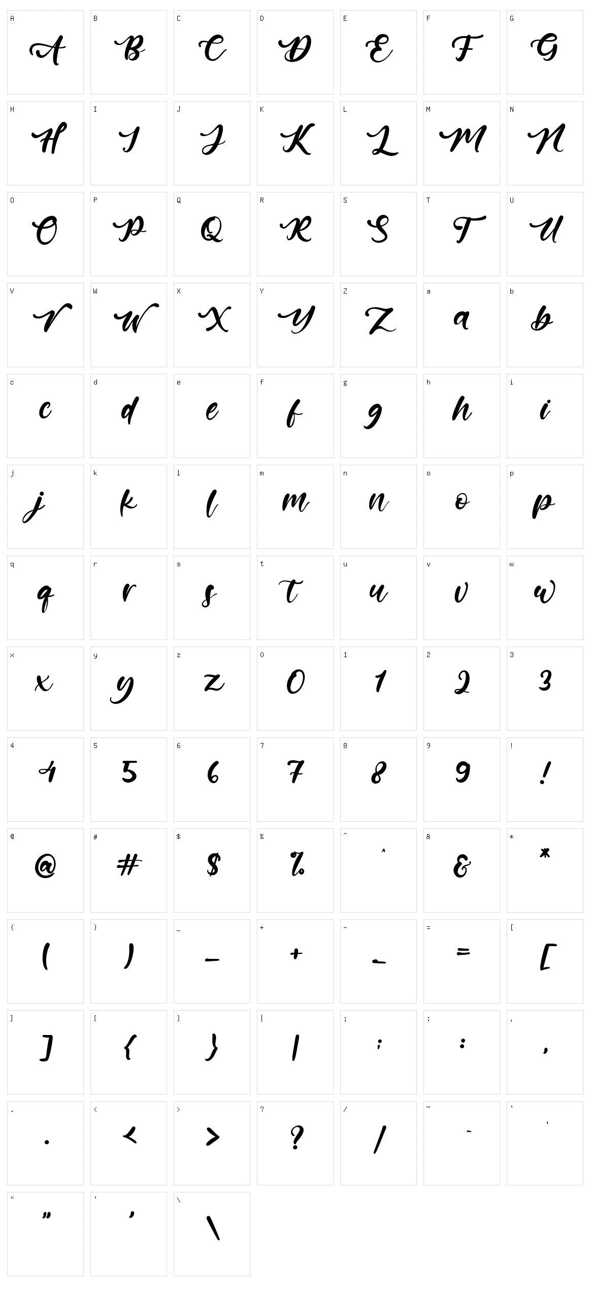 Artistic Calligraphy Character Set
