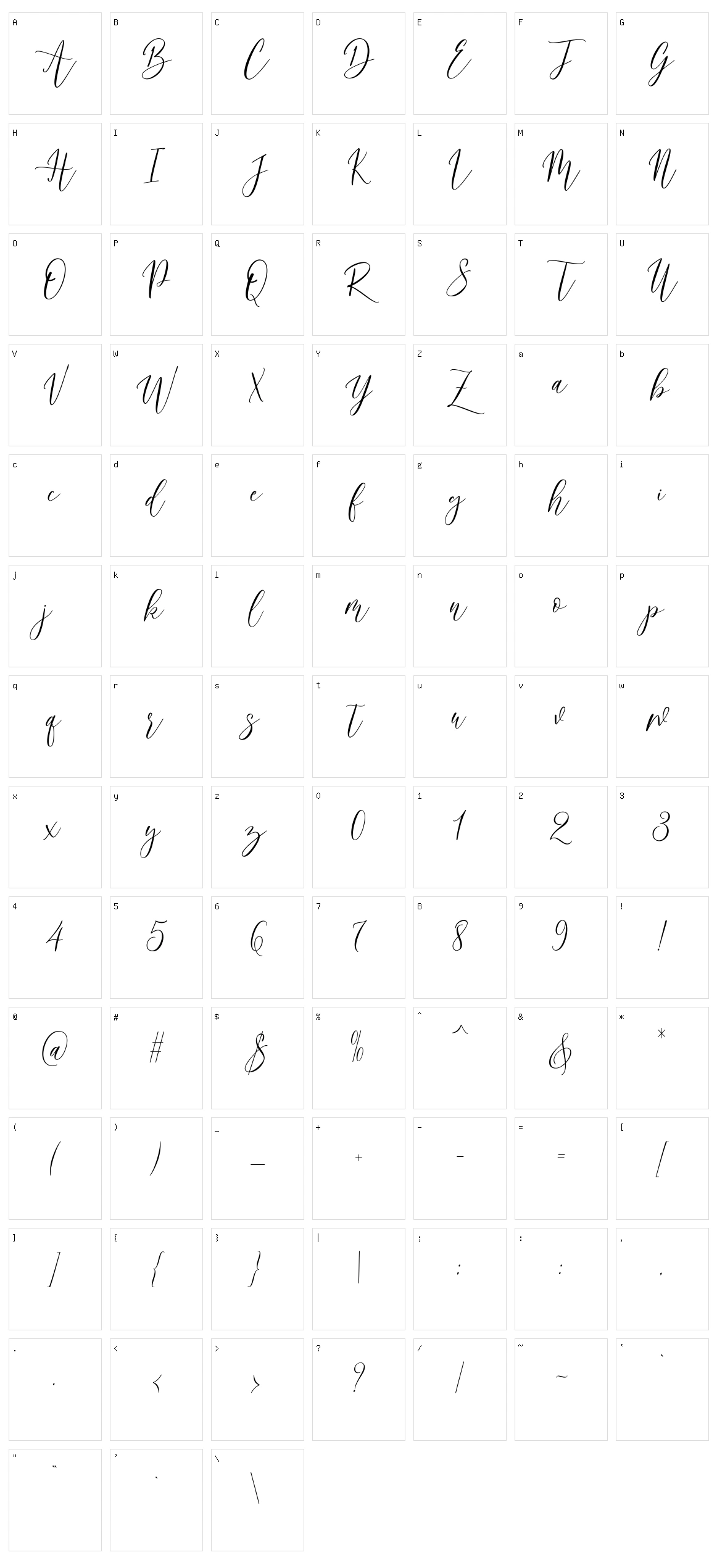 Asdore Character Set