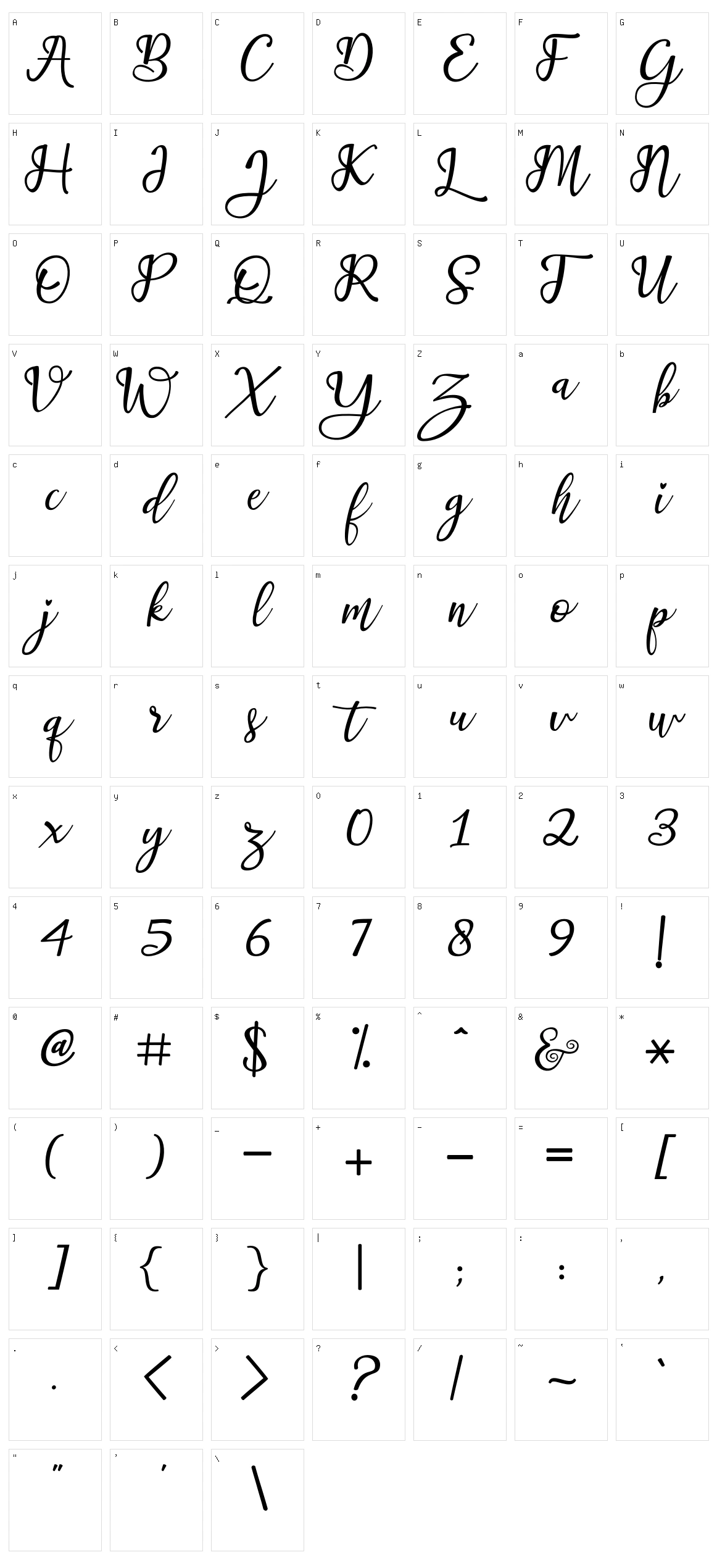 Astra Character Set