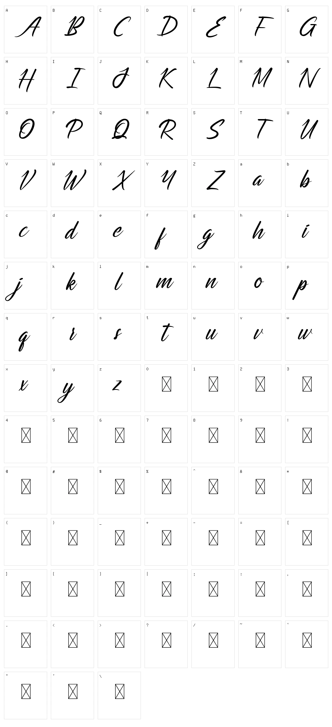 Astriangle Character Set