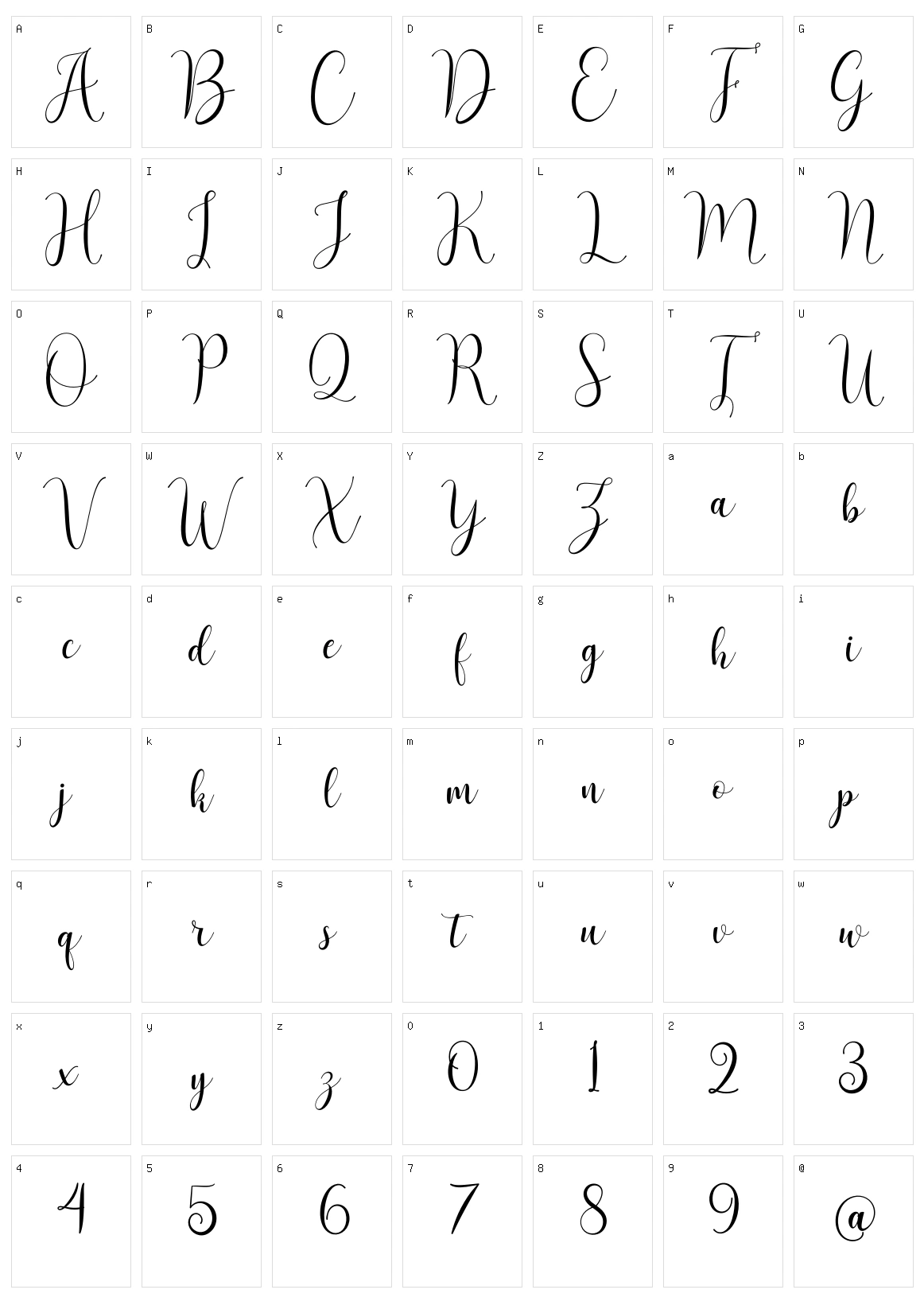 Asyiela Character Set
